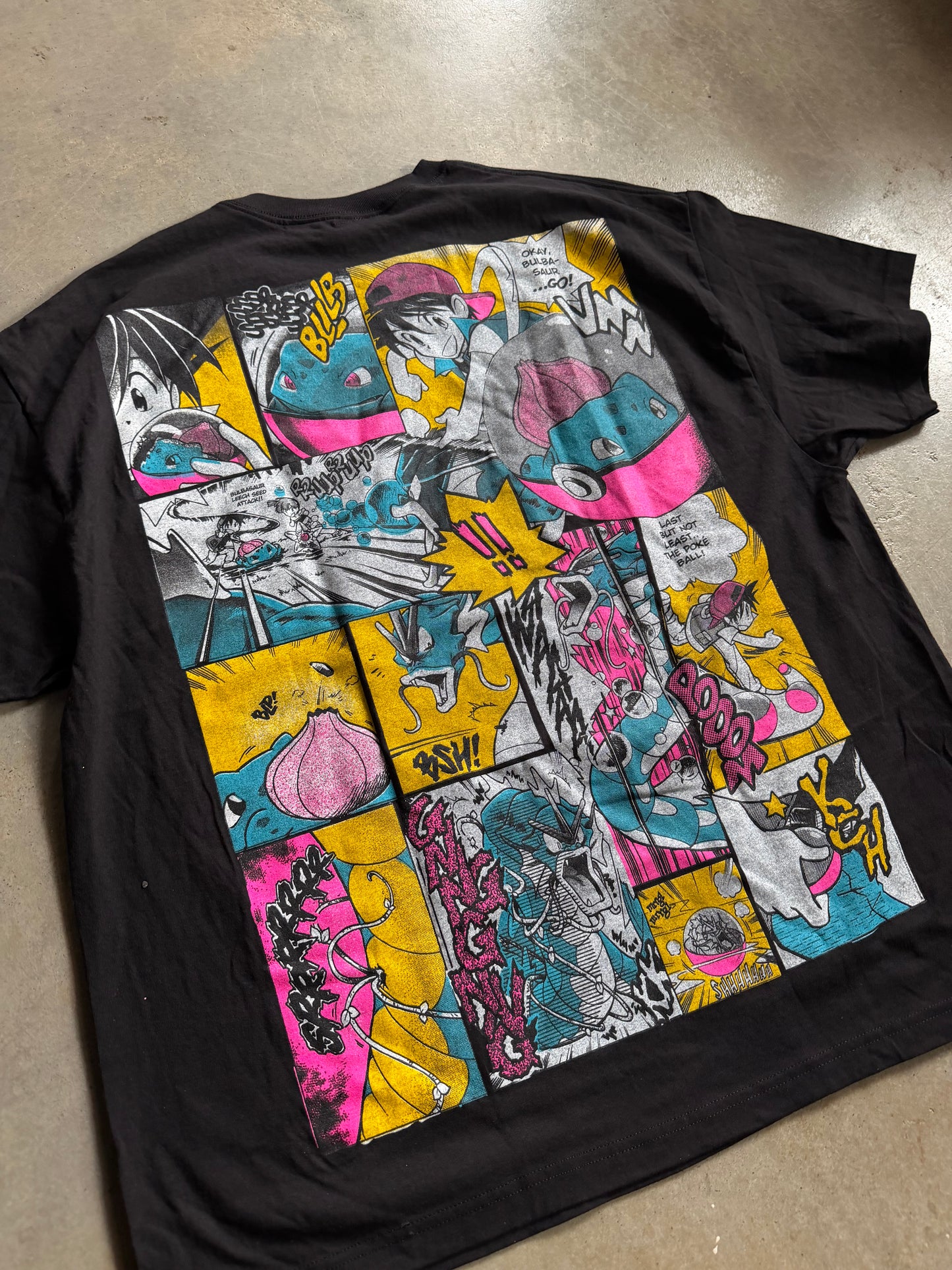 Backstock Co. Black Pokemon Base Set #3 Grass Type Orig. Fan Art Tee Sz 3X