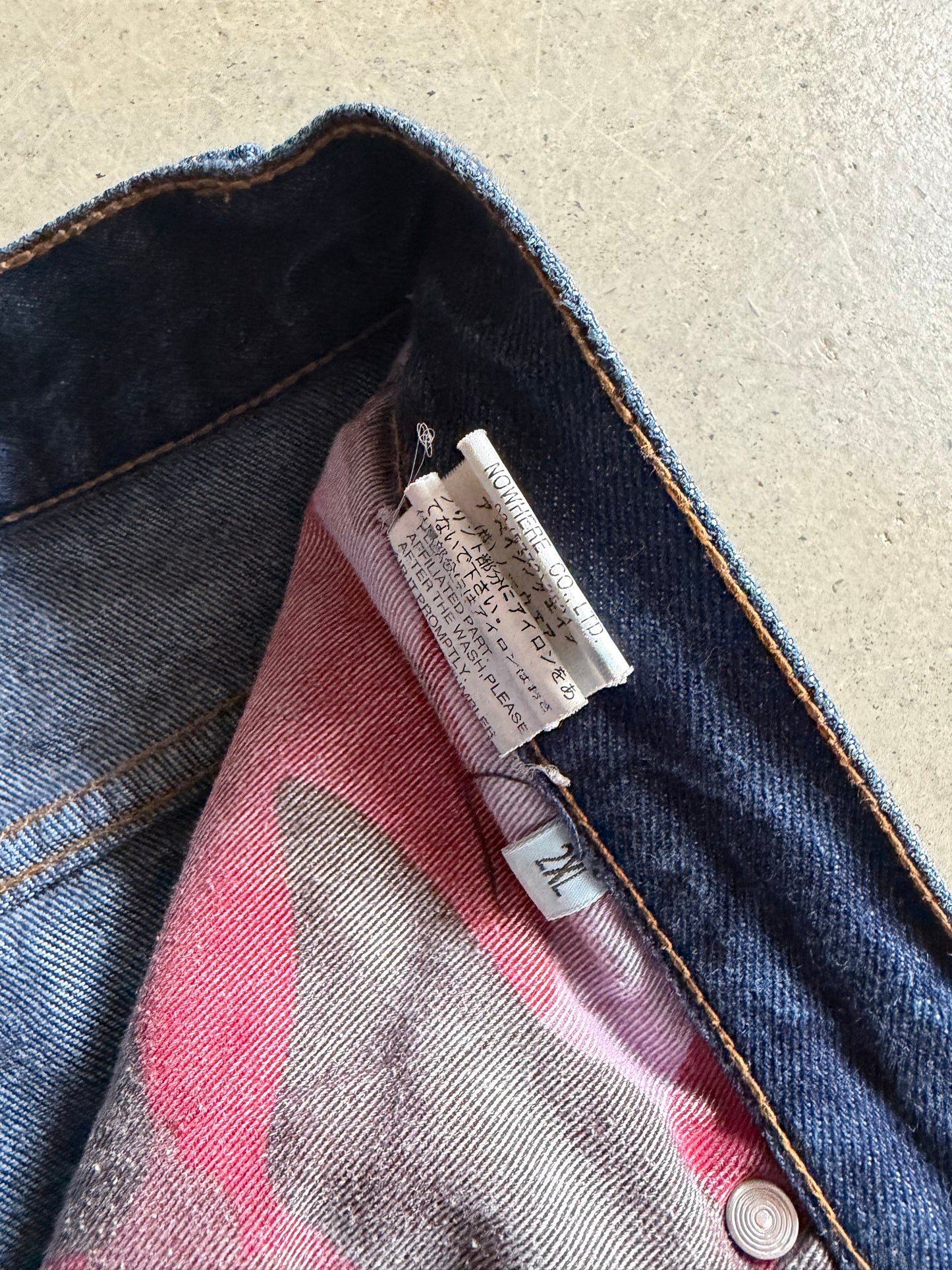 VTG Bape Bathing Ape Sad Face Jeans Sz 36x34