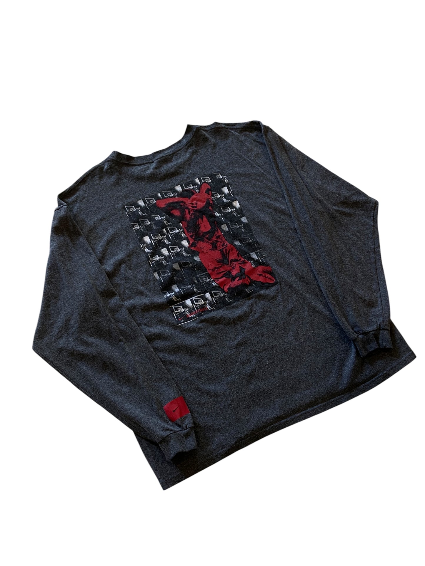 VTG Nike Basketball Dunking Graphic L/S Tee Sz XL