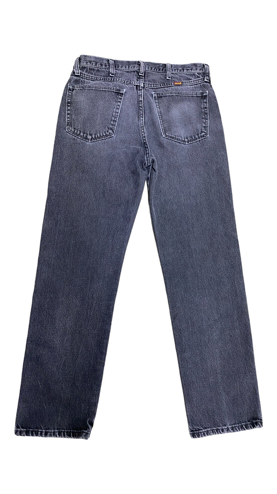 VTG Black Rustler Jeans Sz 33x32