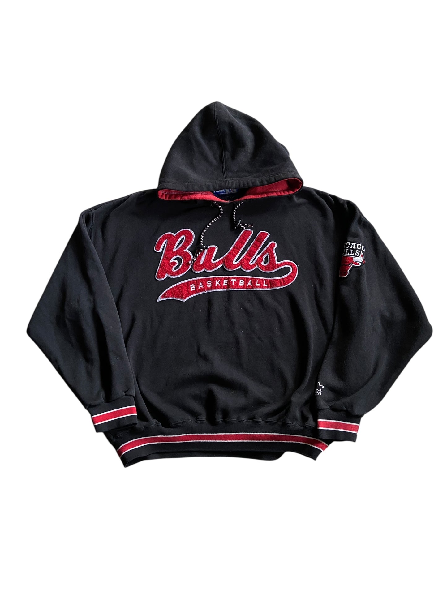 VTG Chicago Bulls Starter Script Hoodie Sz 2XL