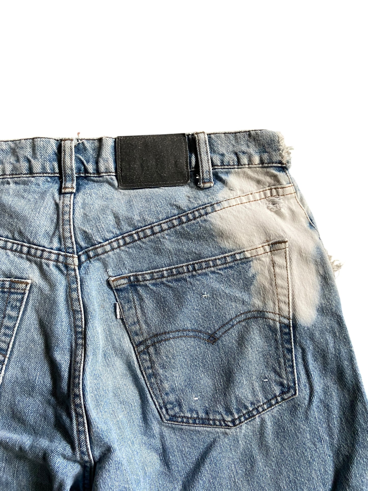 VTG Levis Silvertab Loos Thrashed Denim Jeans Sz 33x32