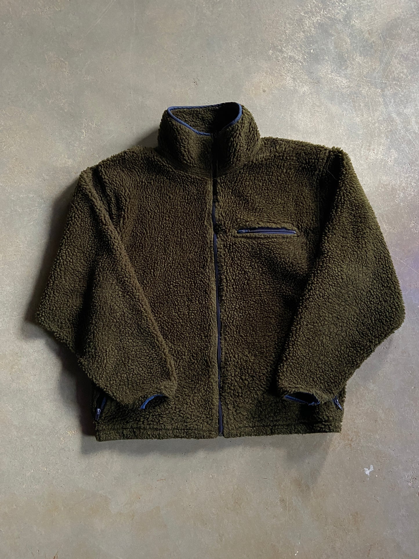 VTG LL Bean Deep Pile Zip Fleece Sz XLT