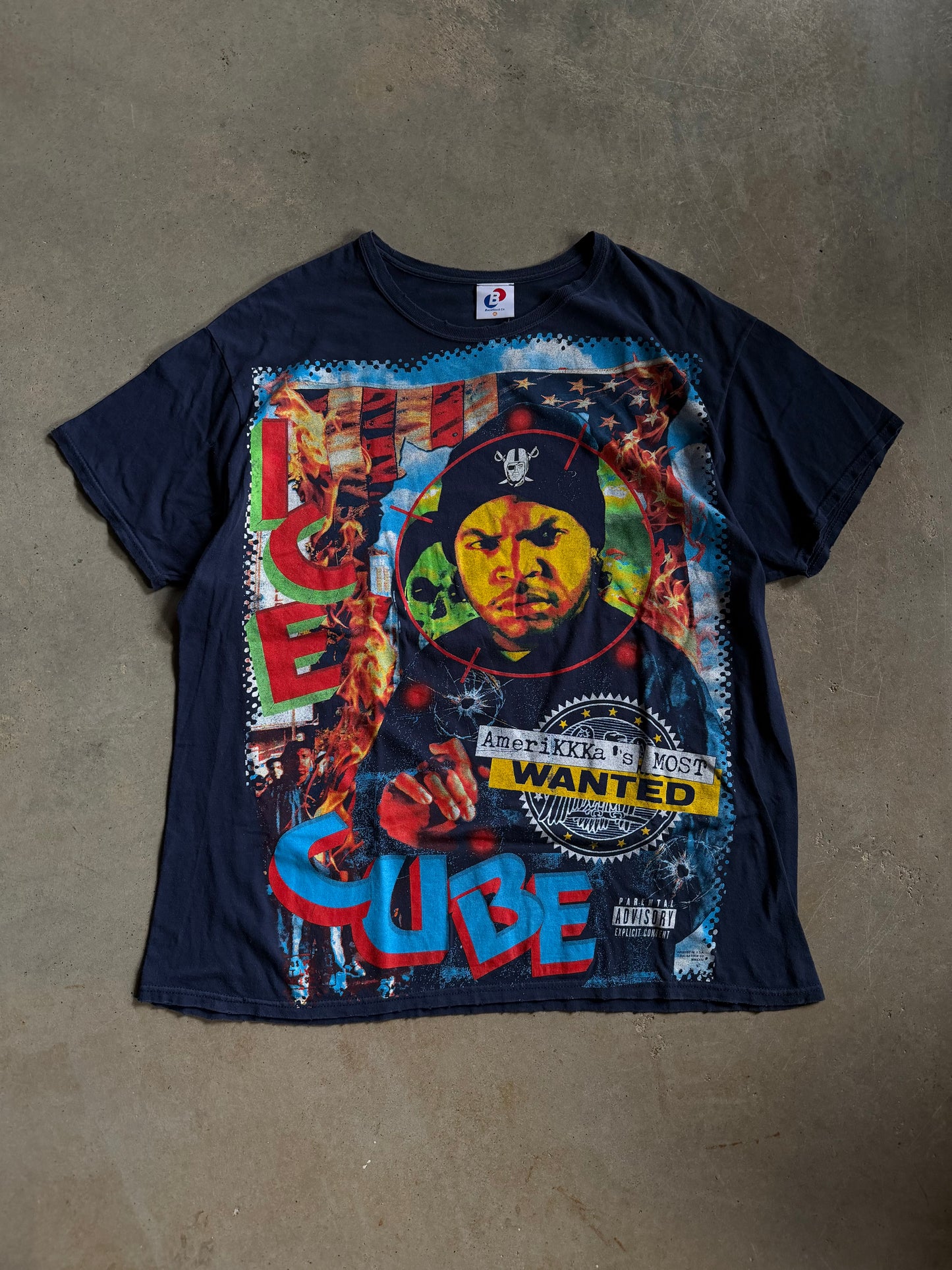 Backstock Co. Navy Ice Cube AmeriKKKa's Most Wanted Orig. Fan art shirt