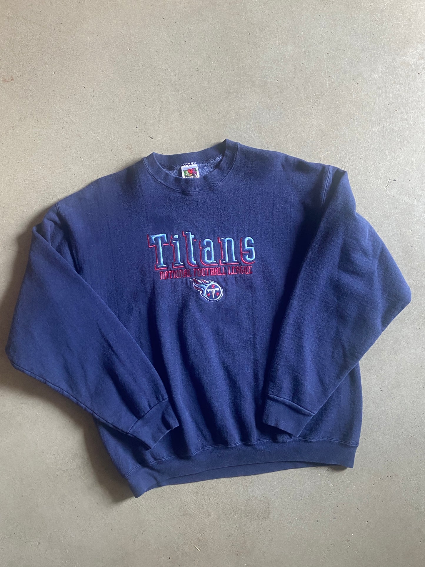 VTG Tennessee Titans  NFL Double Embroidered Sweatshirt Sz L