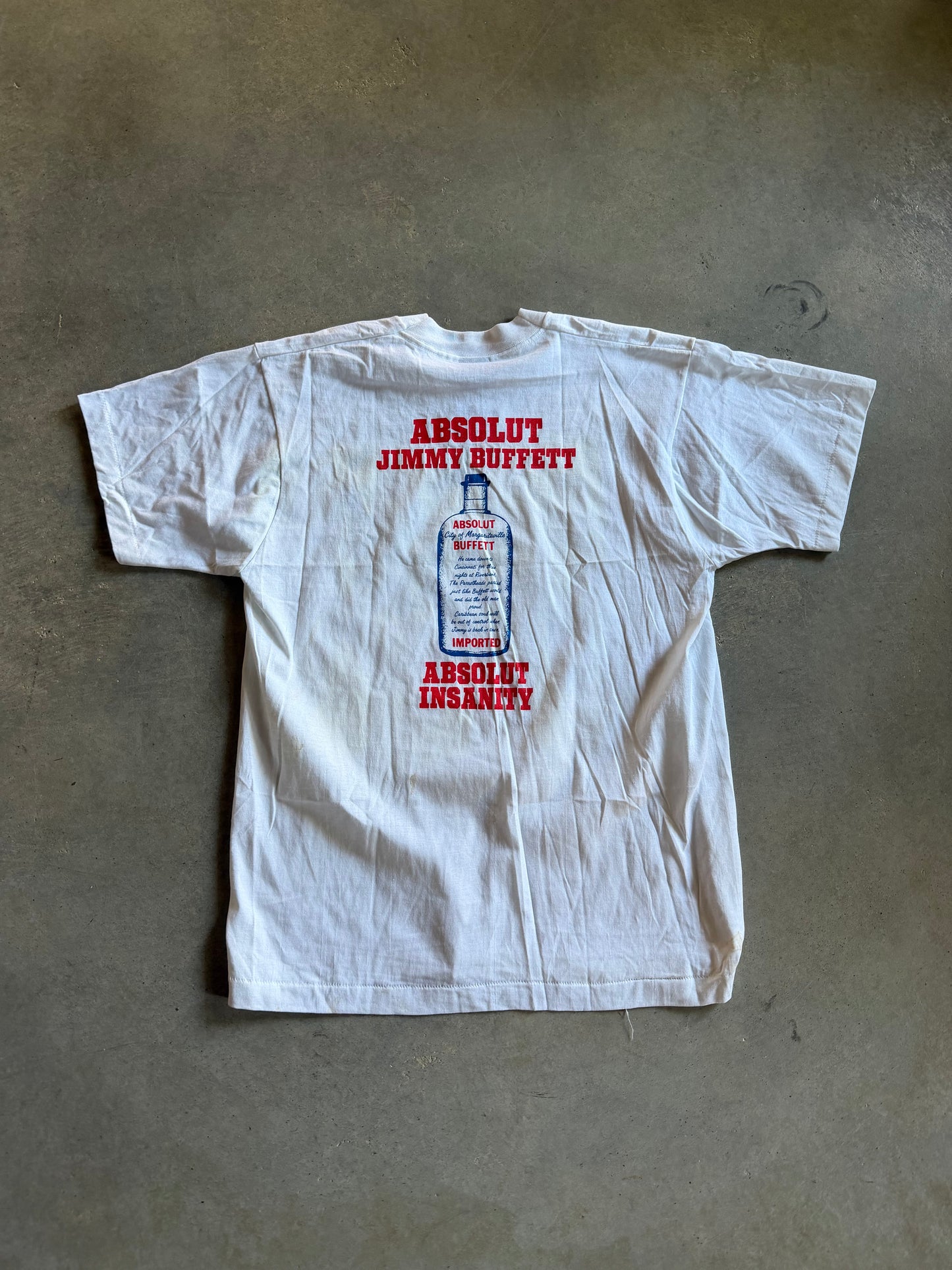 VTG Jimmy Buffet Absolut Insanity Vodka Tee Sz L