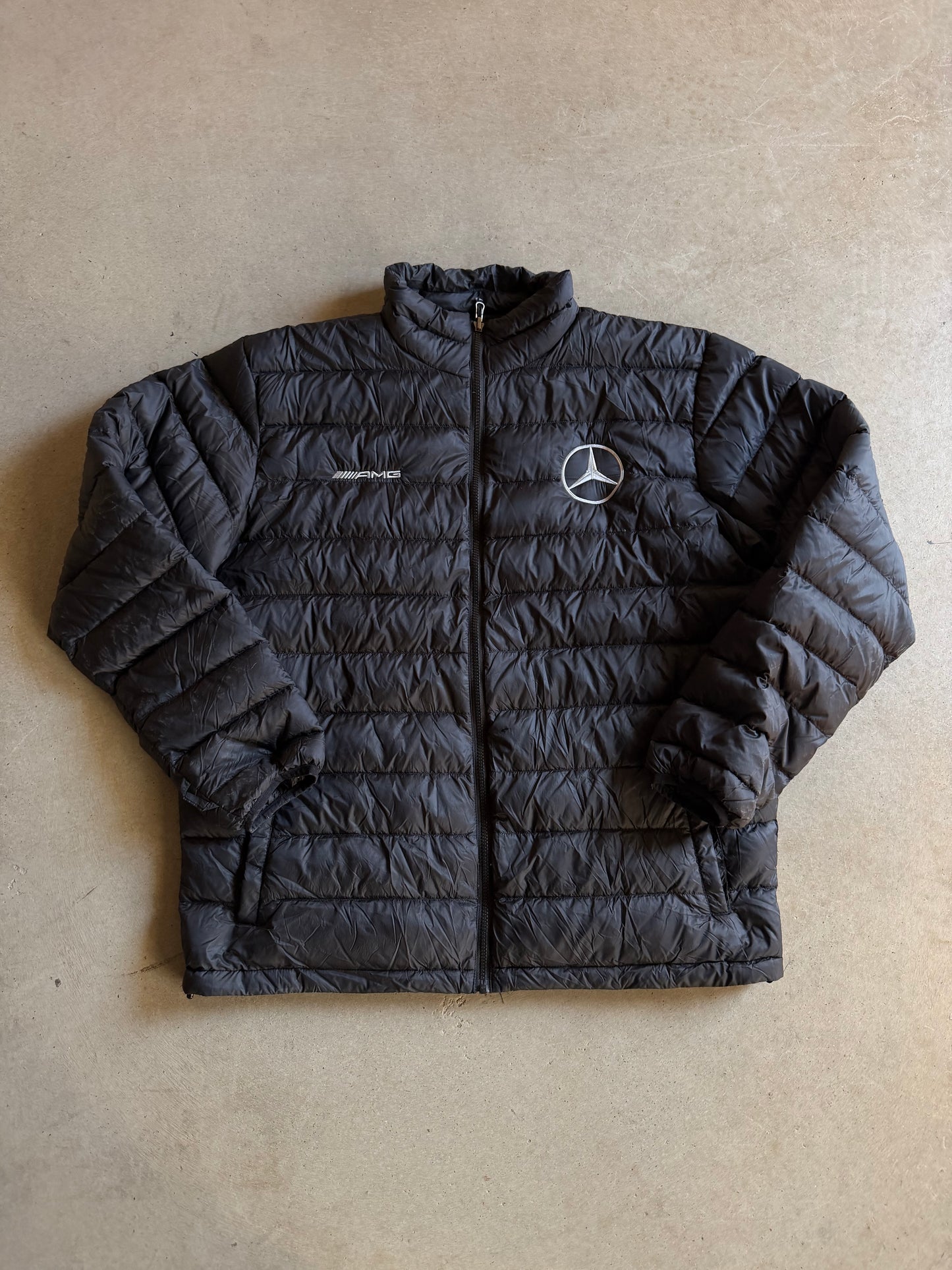 Mercedes AMG Embroidered Puffer Jacket Sz XL