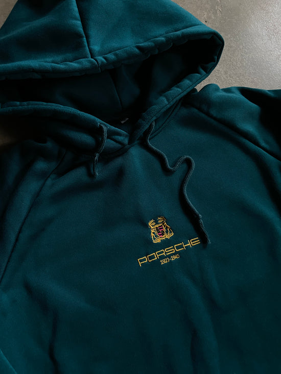 Porsche Teal Embroidered Hoodie Sz XL
