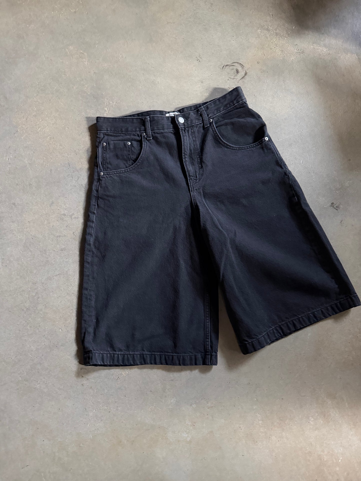 Cotton On Y2K Super Wide Black Jorts Sz 32