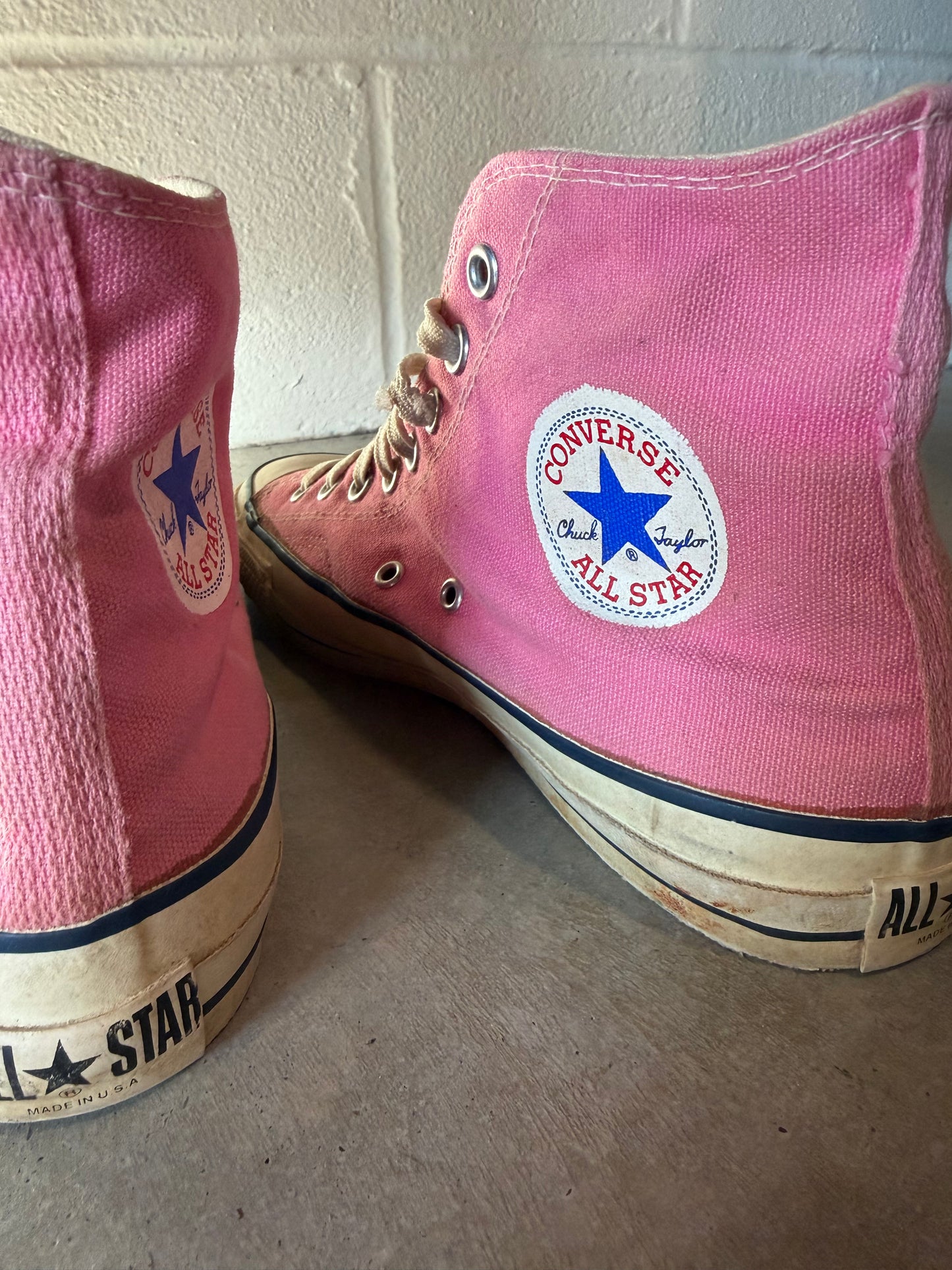 Vintage Converse Pink High Top Made In USA Sz 9M/10.5W