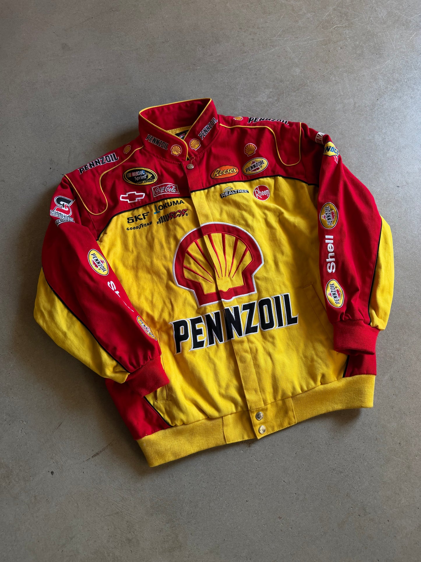 VTG Penzoil Shell Kevin Harvick Nascar Jacket Sz XL