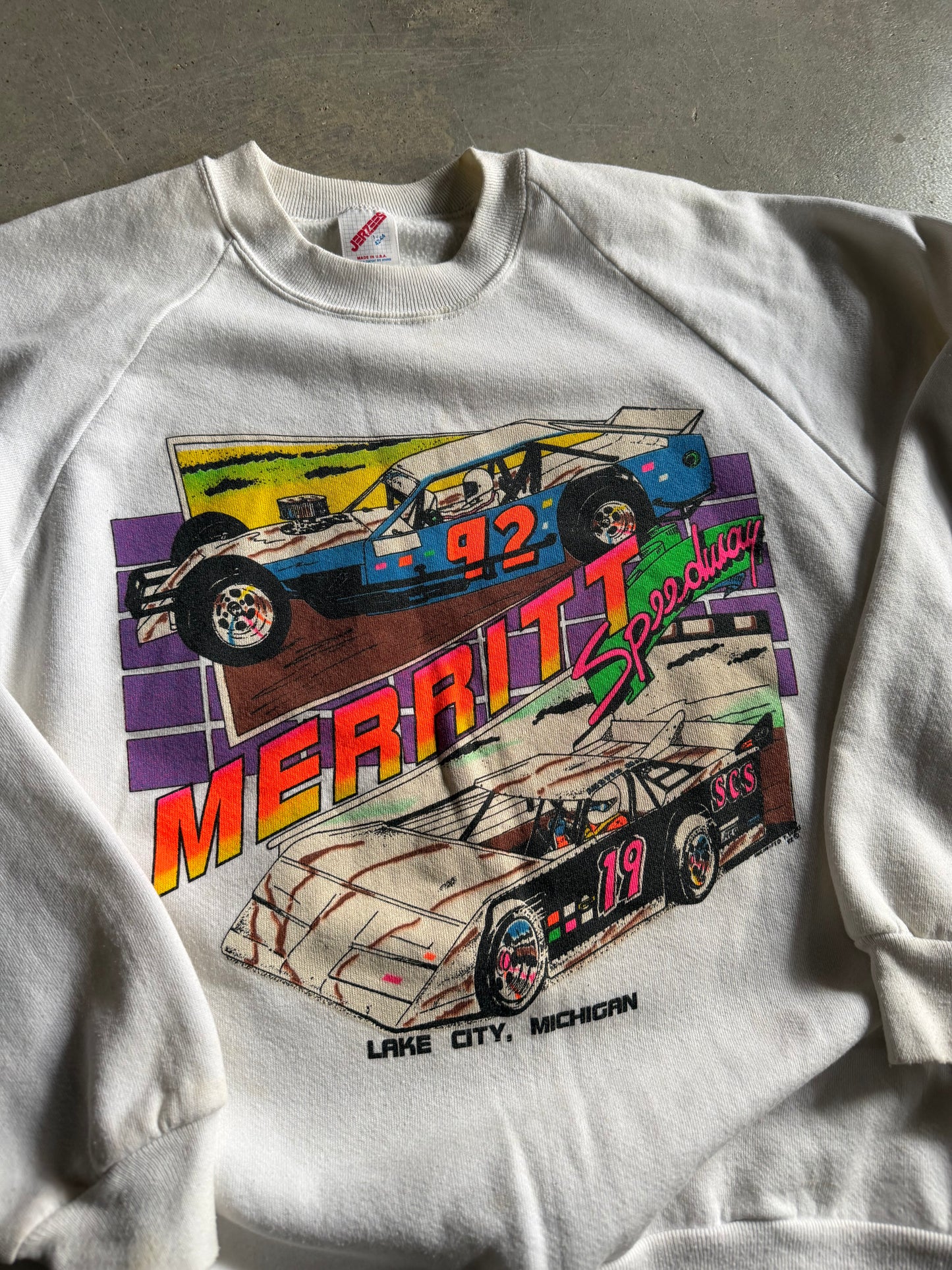VTG Dirt Track Racing Sweater Sz M