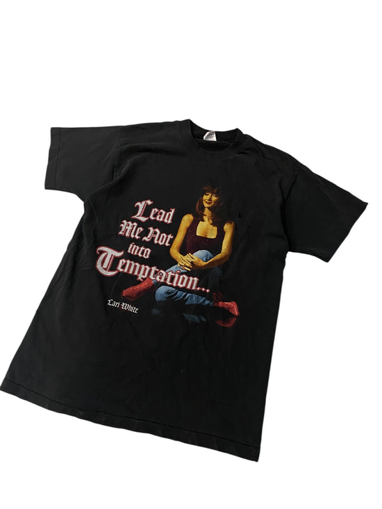 VTG Lari White Lead My Not Into Temptation Tee Sz M/L