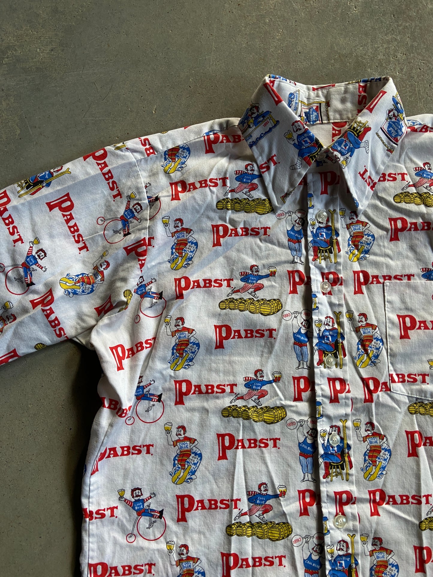 VTG Pabst PBR Button Up Shirt Sz M
