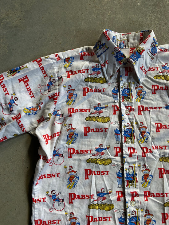 VTG Pabst PBR Button Up Shirt Sz M