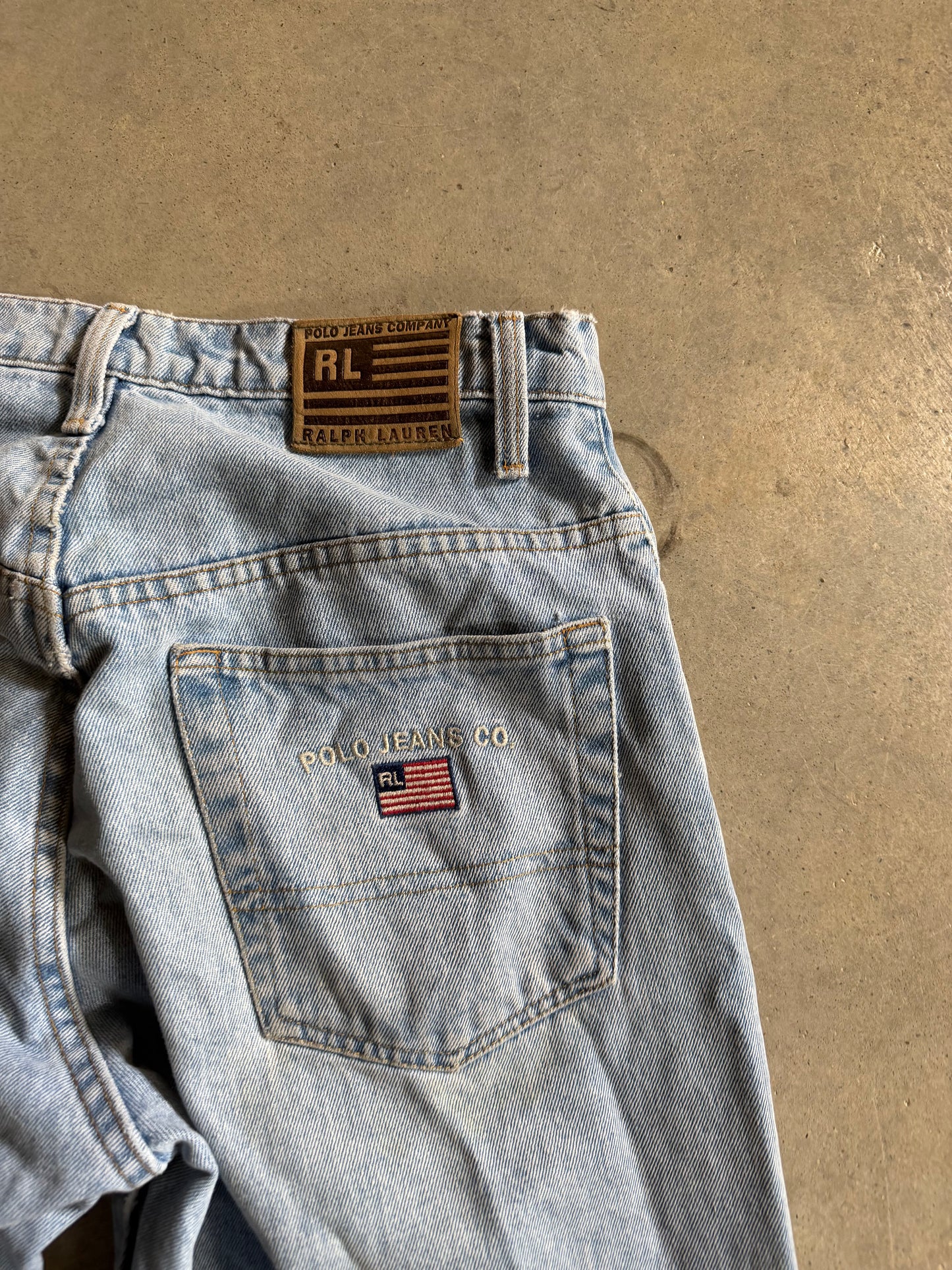 VTG Polo Jeans Co Light Wash Jeans Sz 30x32