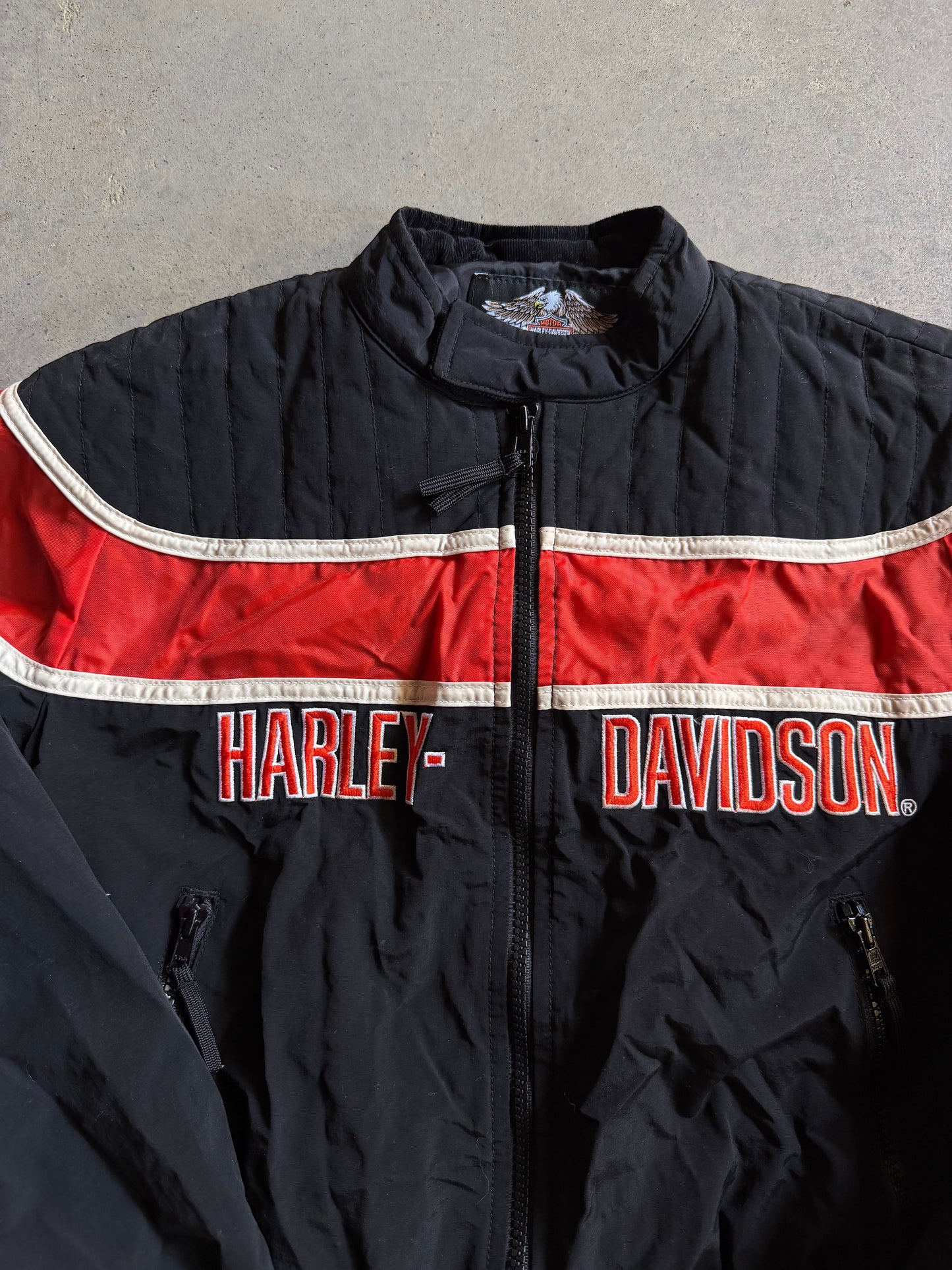 VTG Harley Davidson Orange/Black Jacket Sz Youth XL