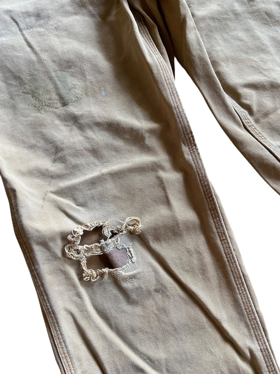 Preowned Thrashed Carhartt Canvas Carpenter Pants Sz 34x32