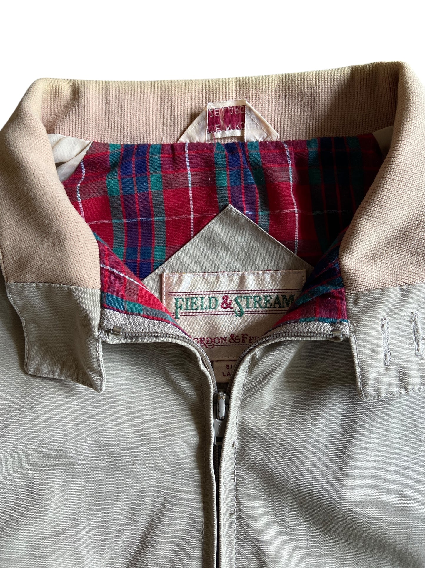 VTG Field & Stream Khaki Harrington Jacket Sz L