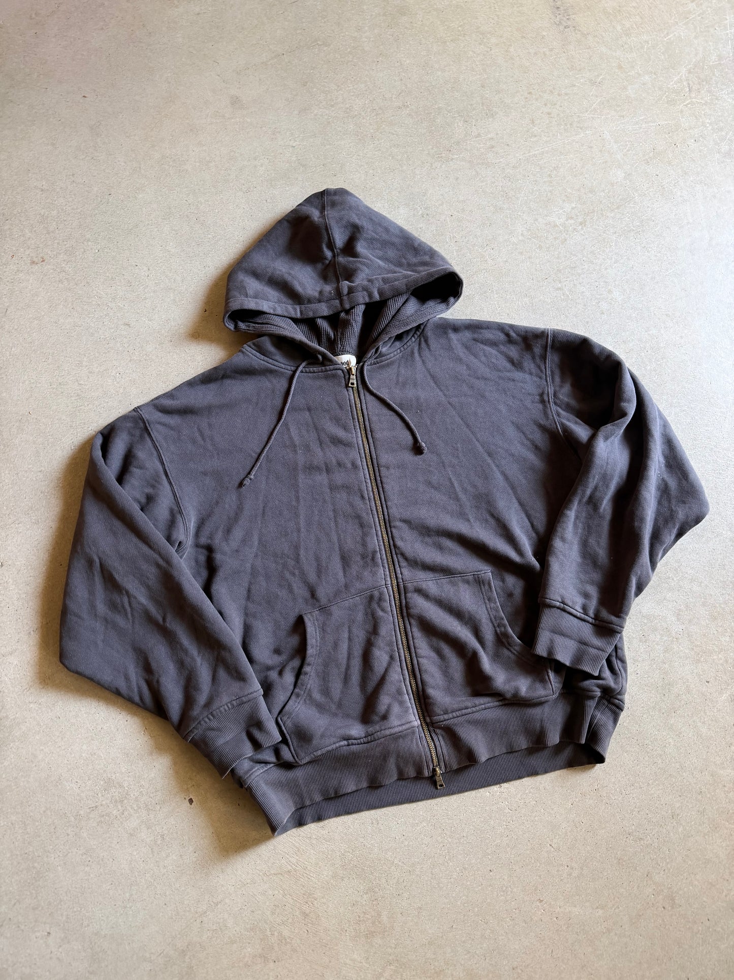 Elwood Faded Black Zip Up Hoodie Sz M/L