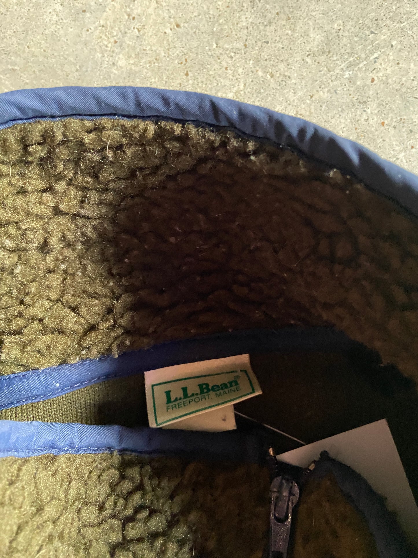 VTG LL Bean Deep Pile Zip Fleece Sz XLT