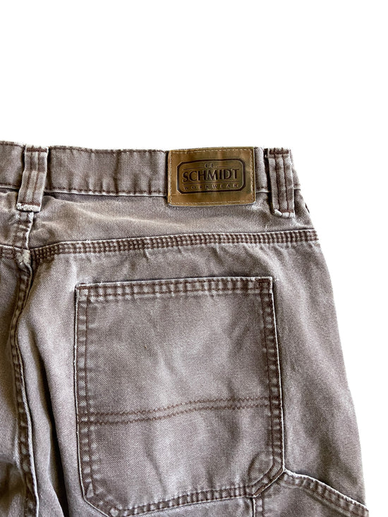 Y2K Faded Brown C.E Schmidt Carpenter Jeans Sz 34x34