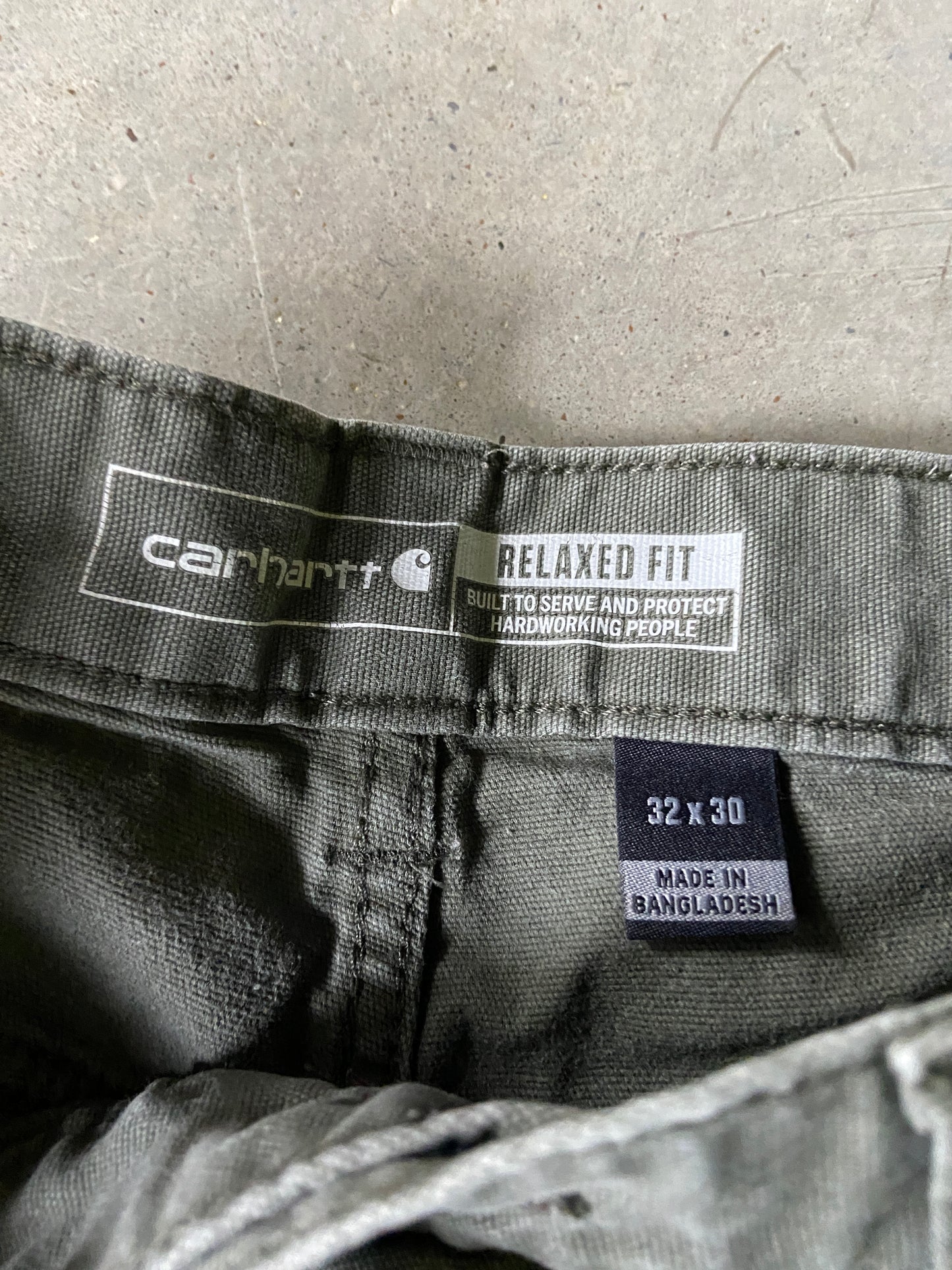 Carhartt Olive Work Pants Sz 32x30