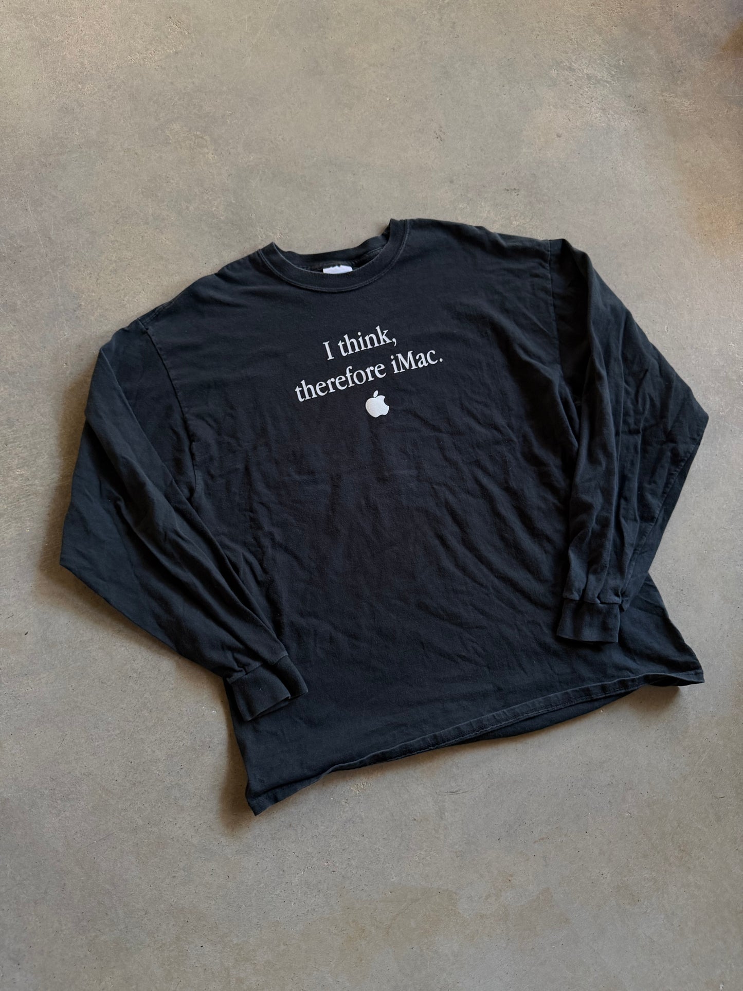 VTG Apple I Think Therefore iMac Black LS Tee Sz XL