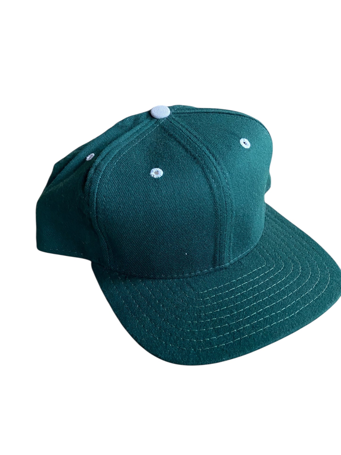 VTG 90s New Era Blank Spartan Green Snapback Hat