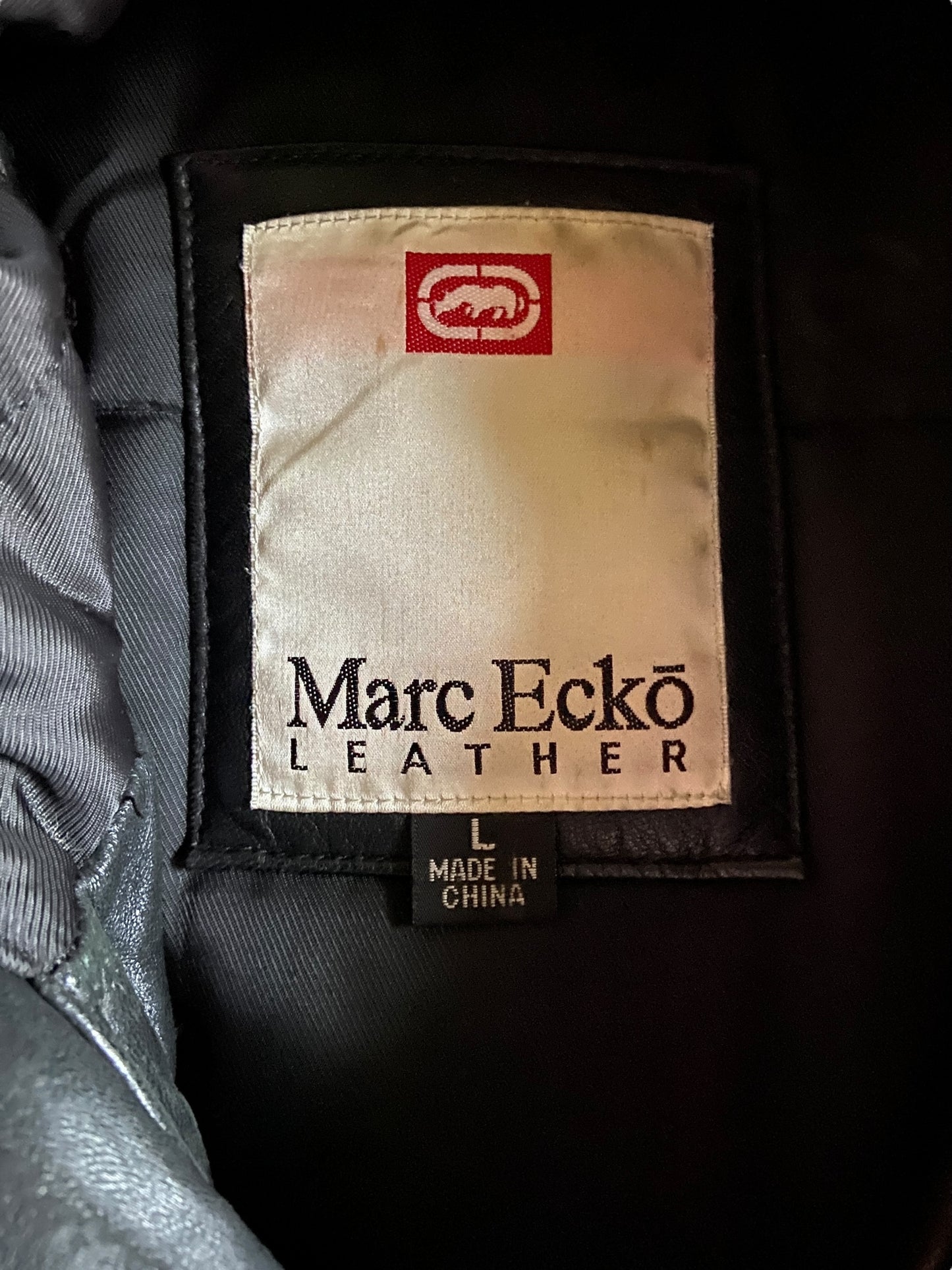 VTG Mark Ecko Complex Leather Jacket Sz L