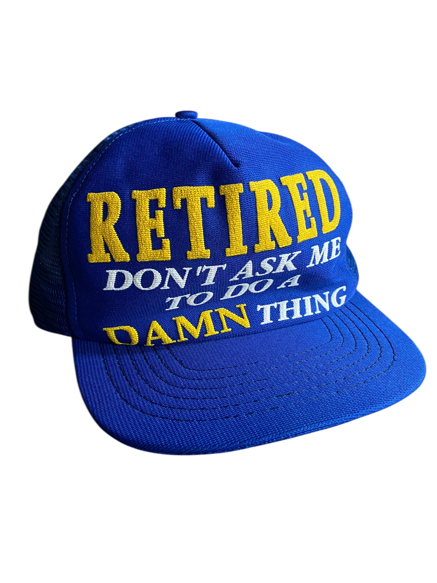 VTG Retired Don't Ask Me Blue Trucker Hat
