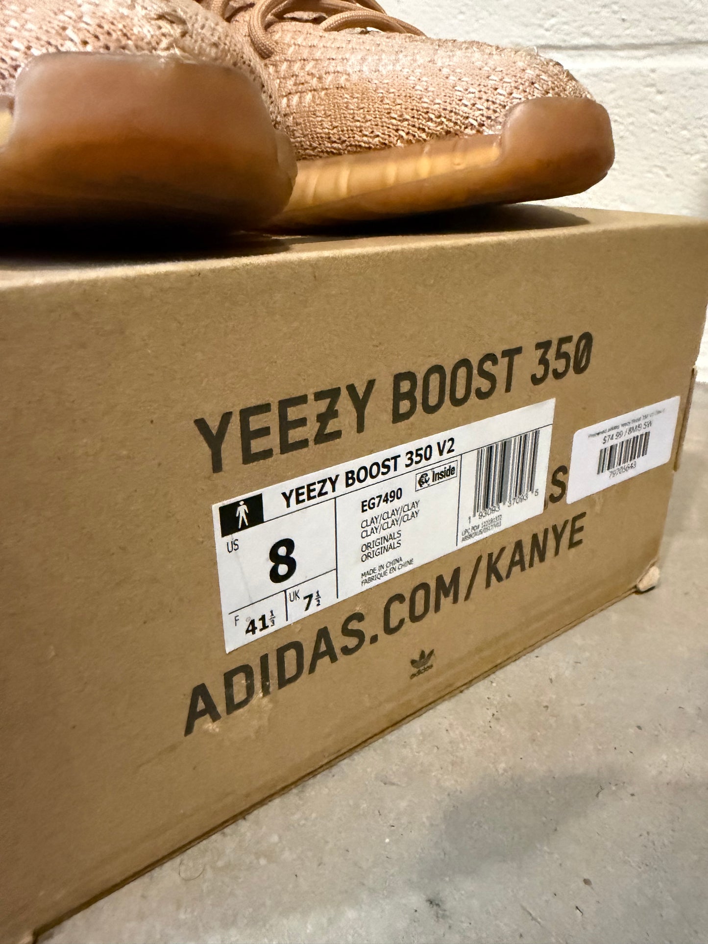 Preowned adidas Yeezy Boost 350 V2 Clay Sz 8M/9.5W