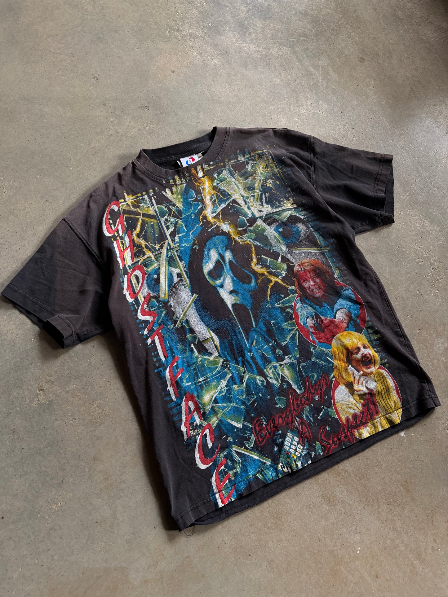 Backstock Co. Scream Ghostface Orig. Hand Faded Tee Sz L