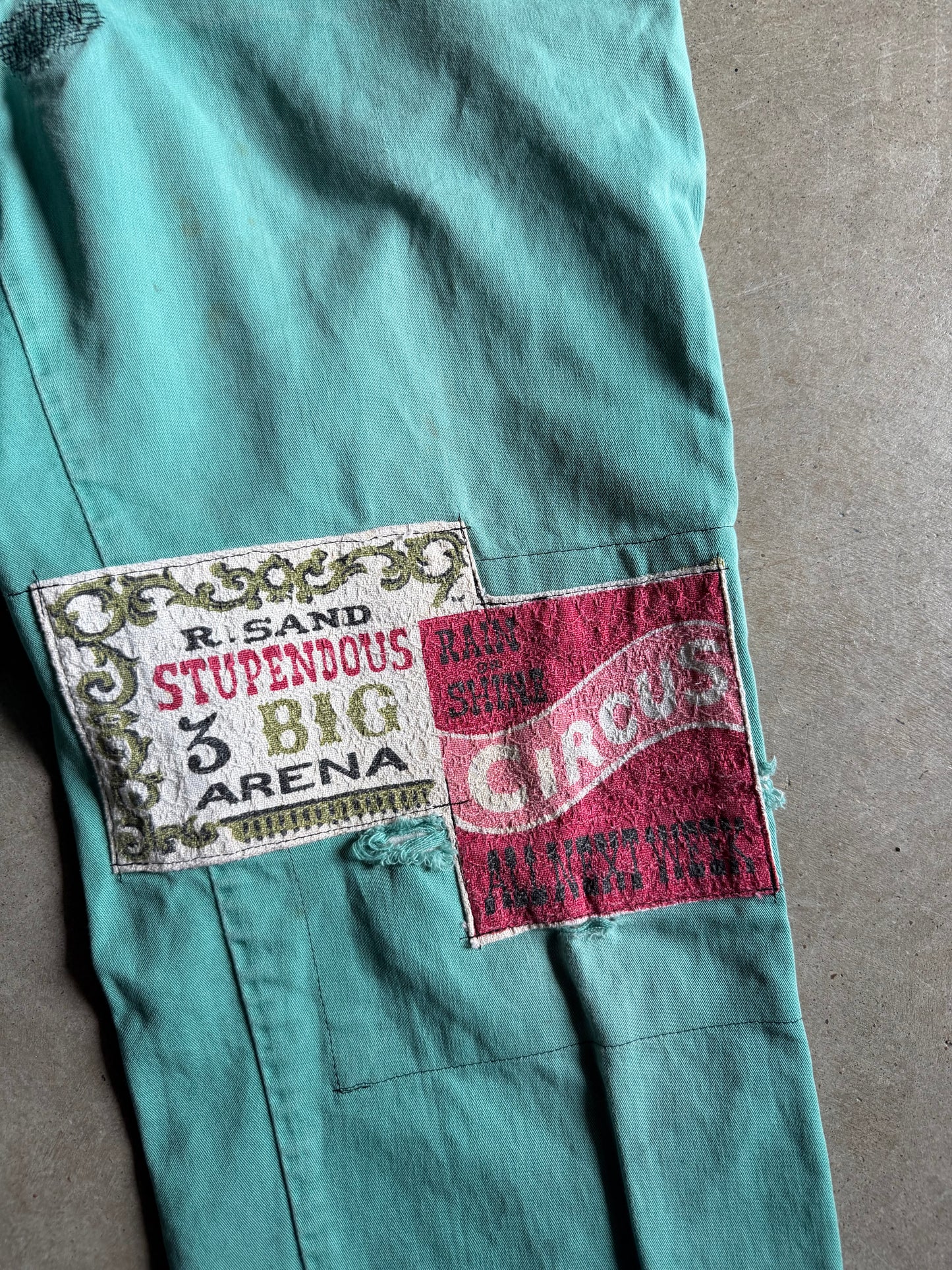 VTG Green Reworked 3 Big Arena Pants Sz 36x32