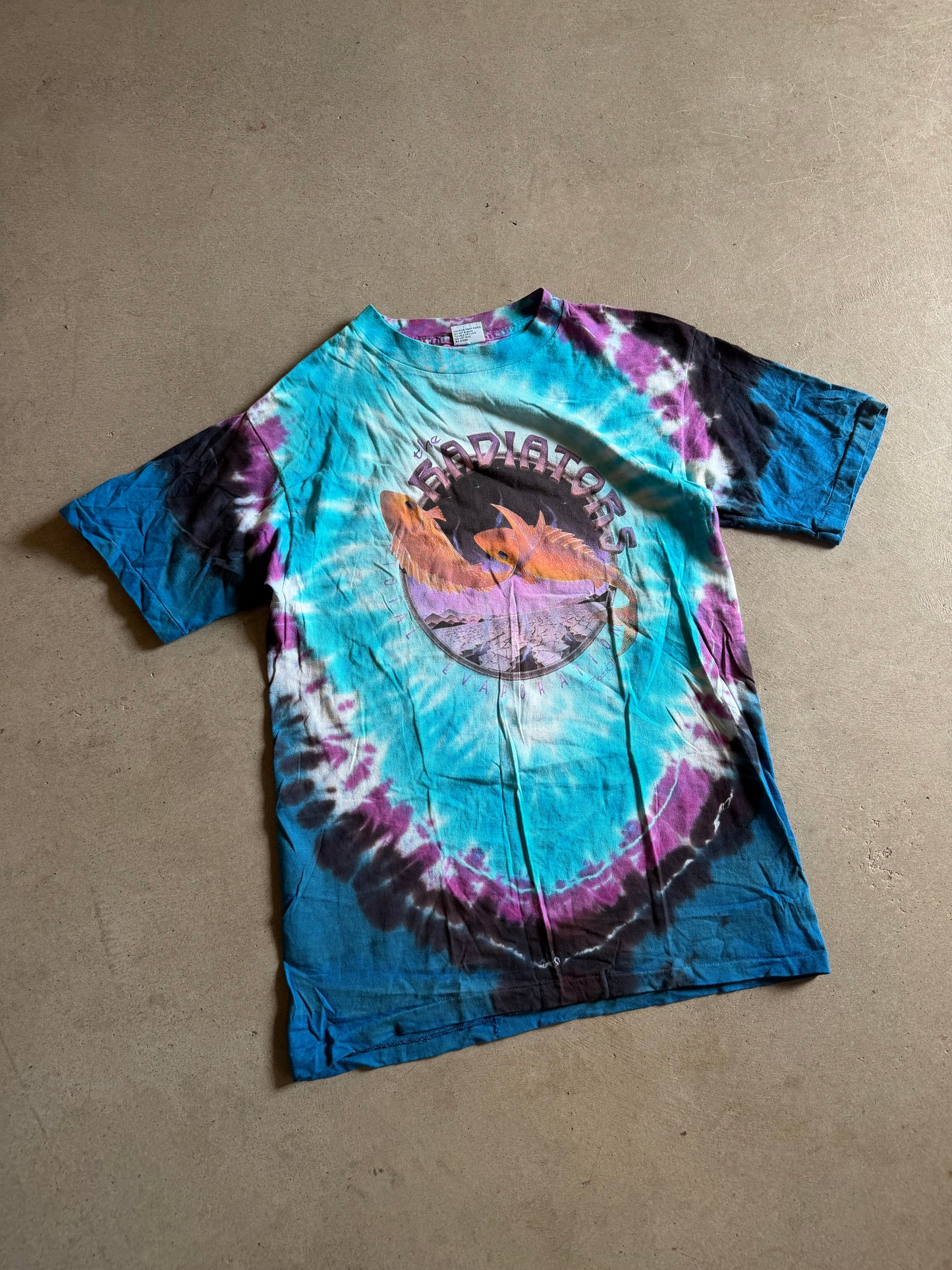 VTG The Radiators Total Evaporation Fish Tye-Dye Tee Sz L