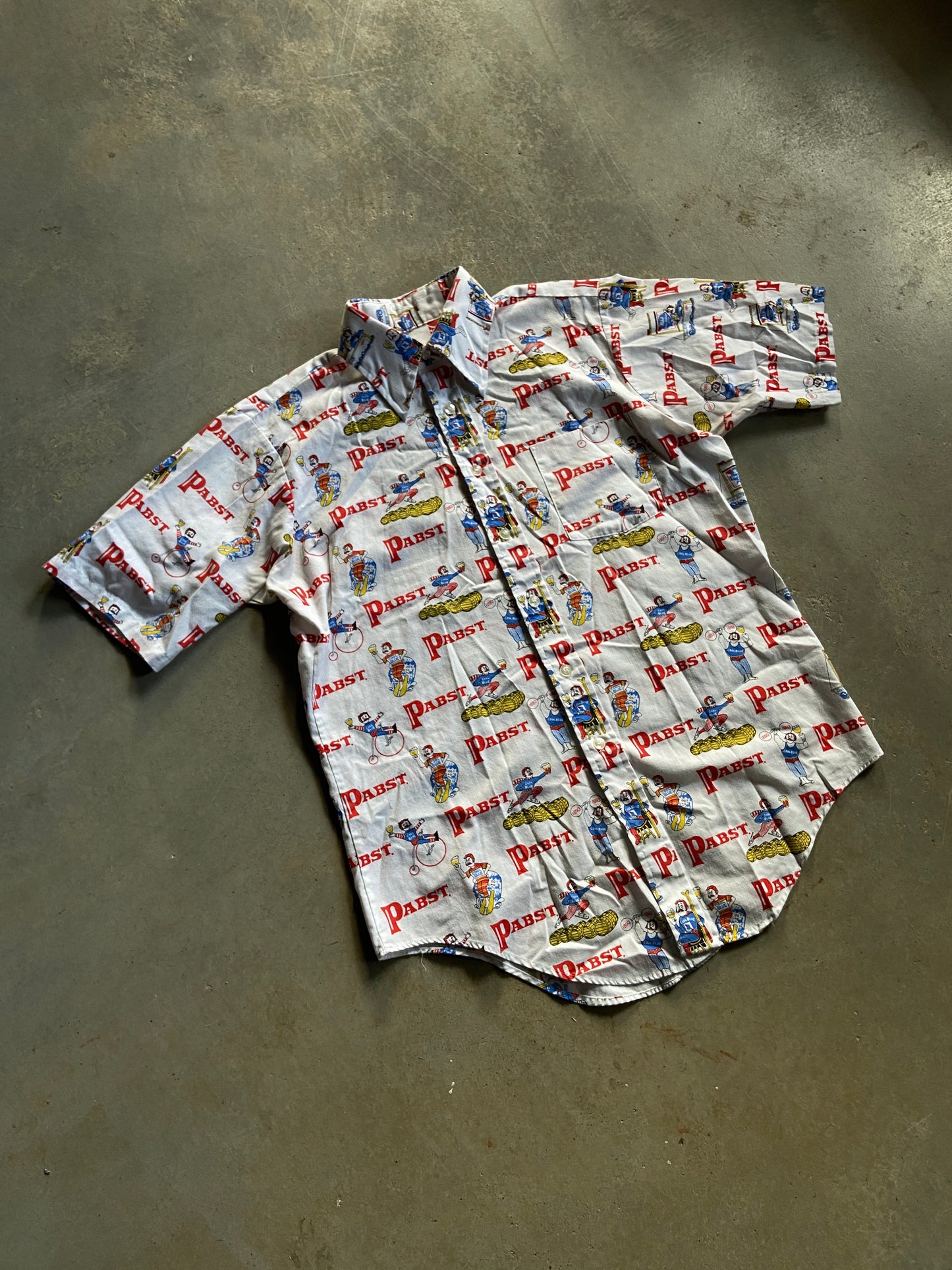 VTG Pabst PBR Button Up Shirt Sz M