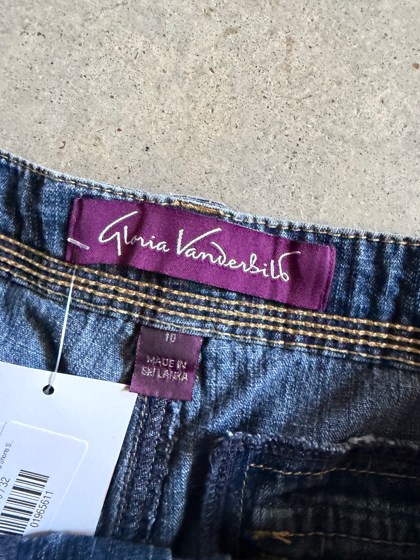 Y2K Blue Denim Square Pocket Wmns Shorts Sz 32