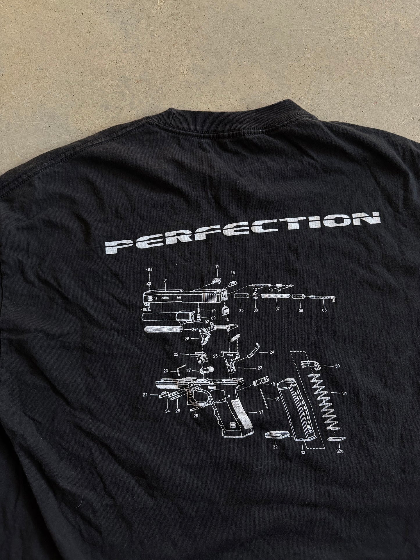 VTG Glock Perfection Blueprint Tee Sz XL