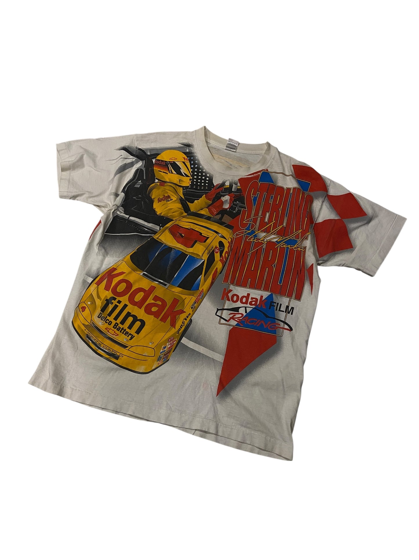 VTG Sterling Marlin Kodak Film Racing Tee Sz XL