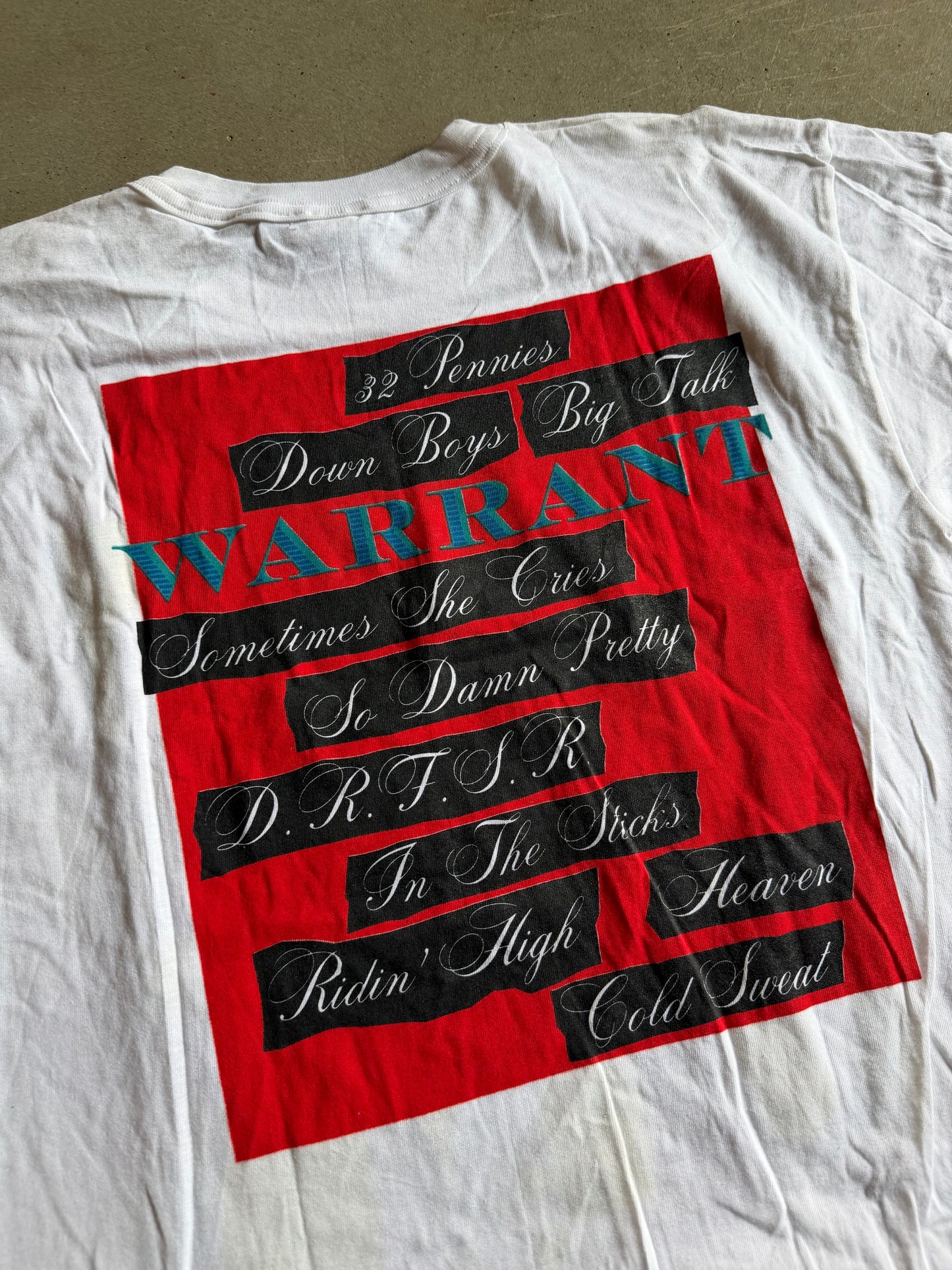 Vintage 1989 Warrant Band Tee Sz L