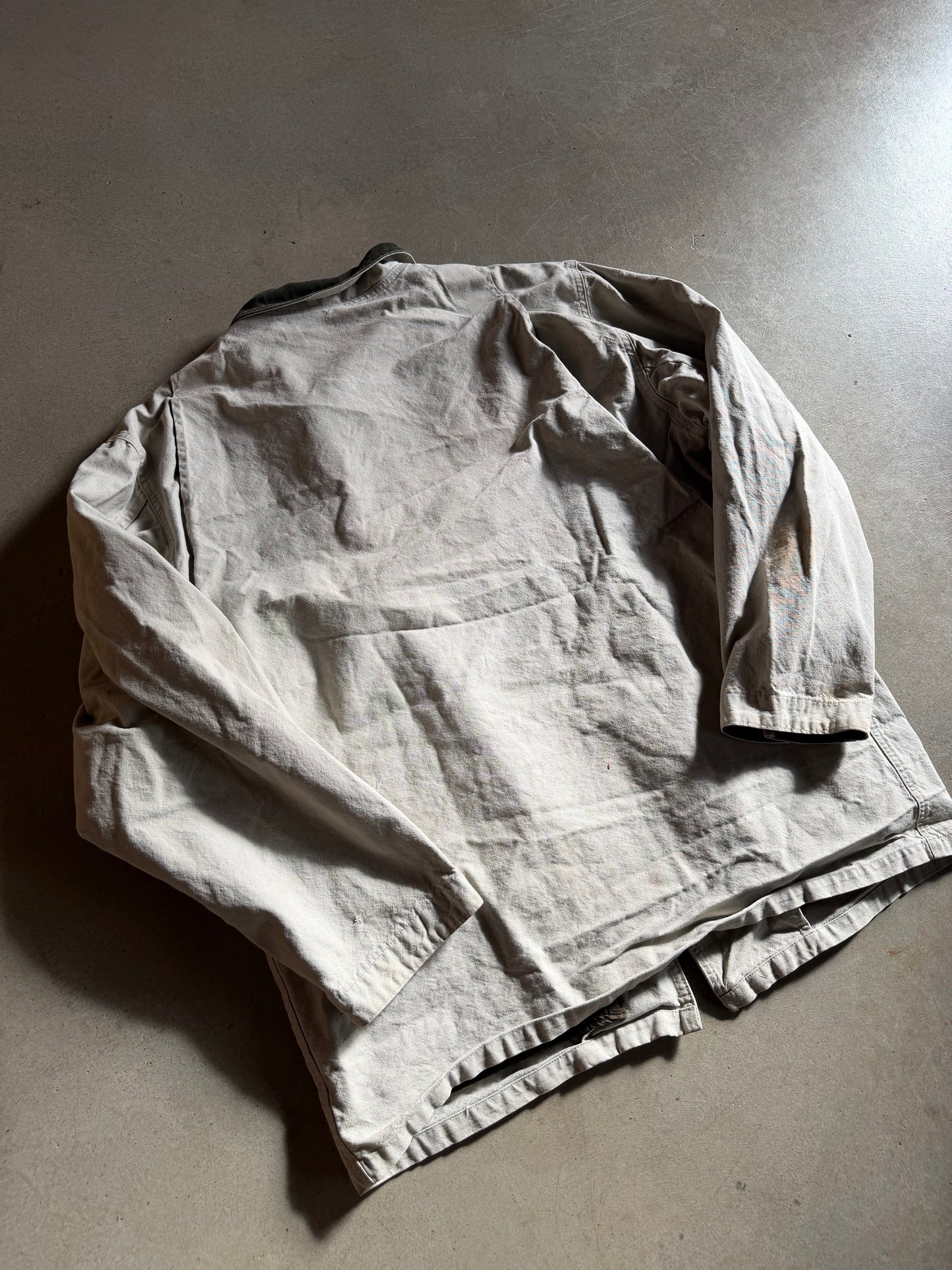 VTG LL Bean Tan Canvas Trench Jacket Sz XL/2XL