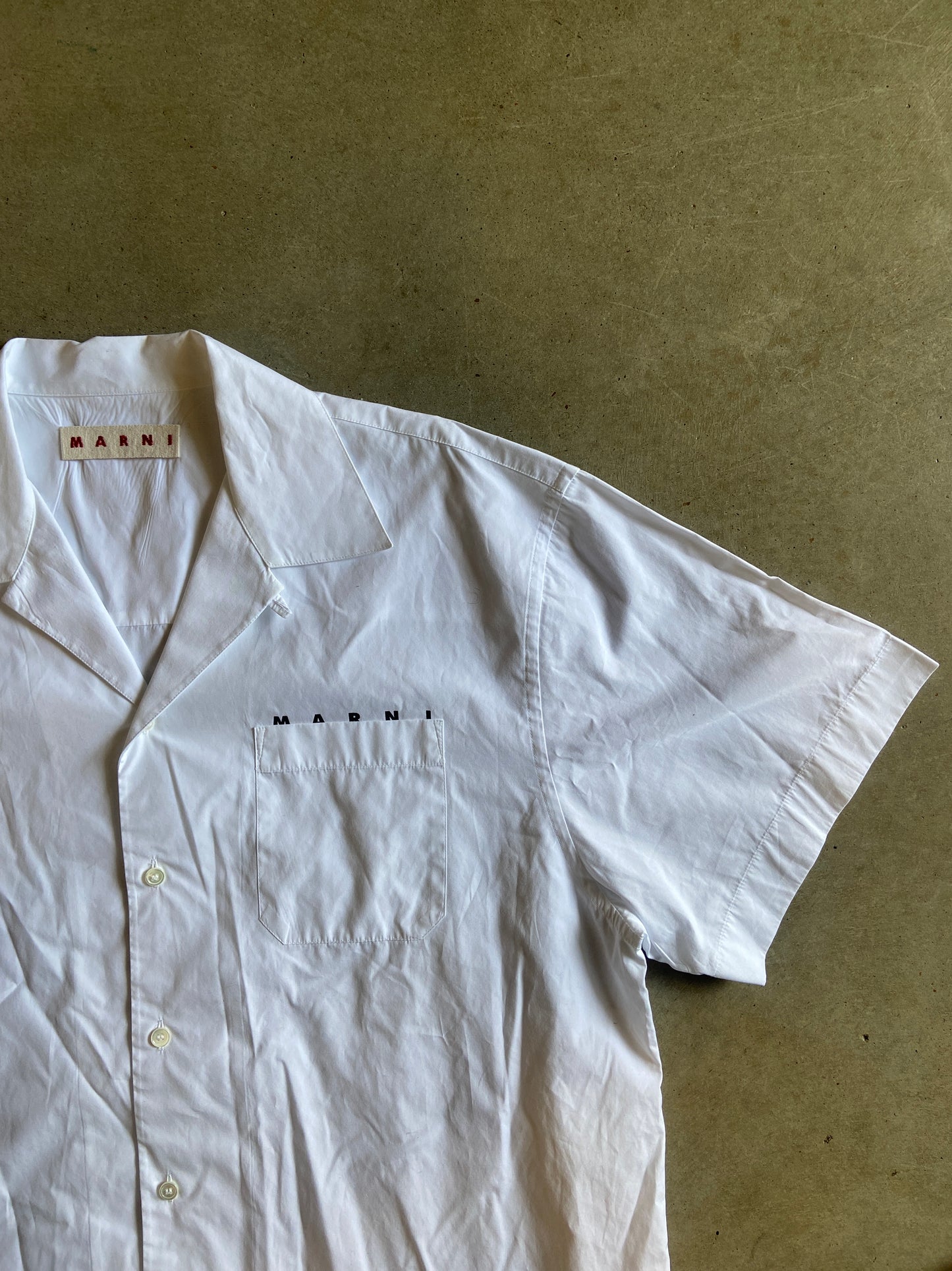 Marni Resort White Button Up Shirt Sz XL