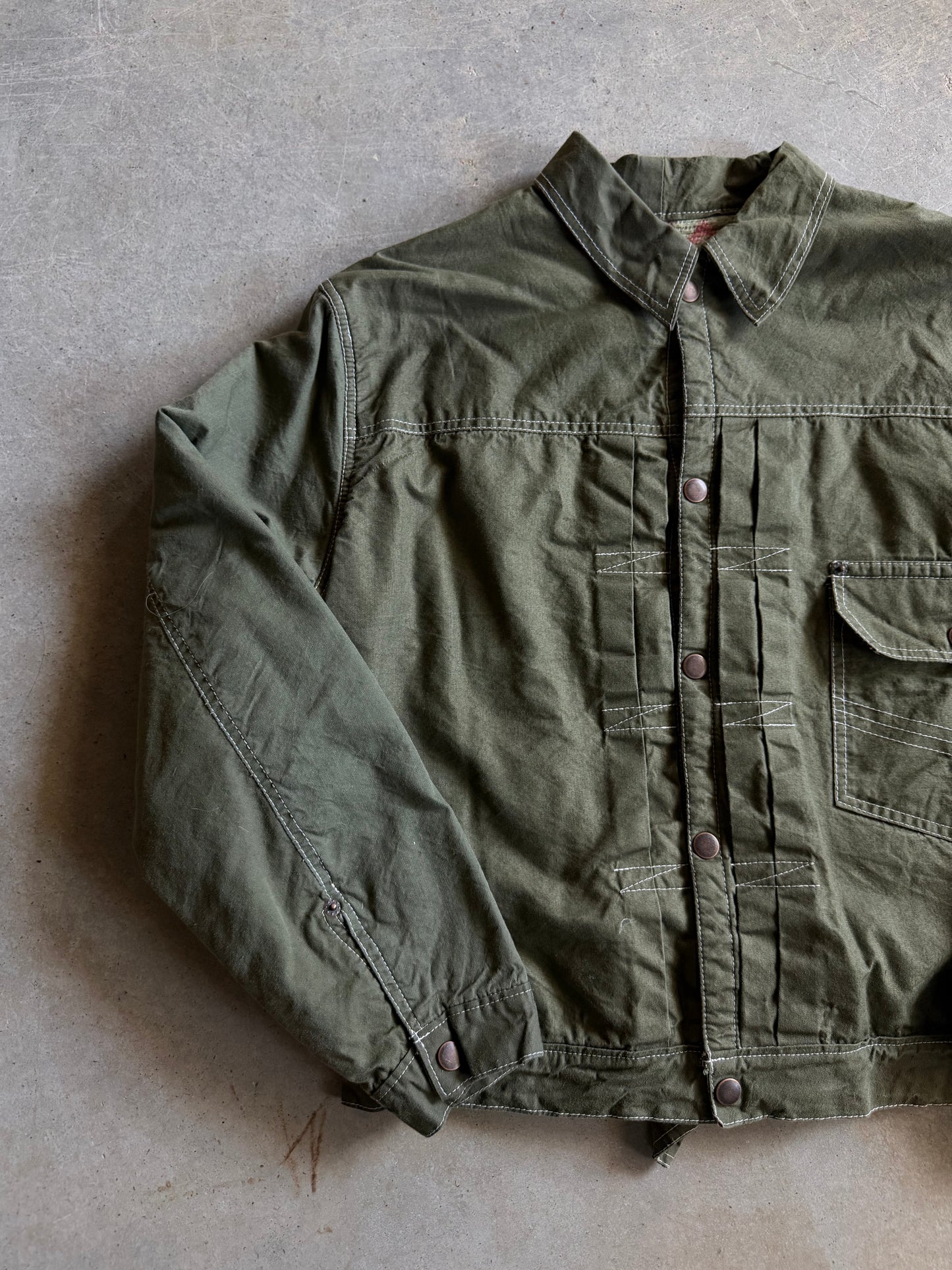 Reworked david turner Olive Type 2 Jacket Sz M/L