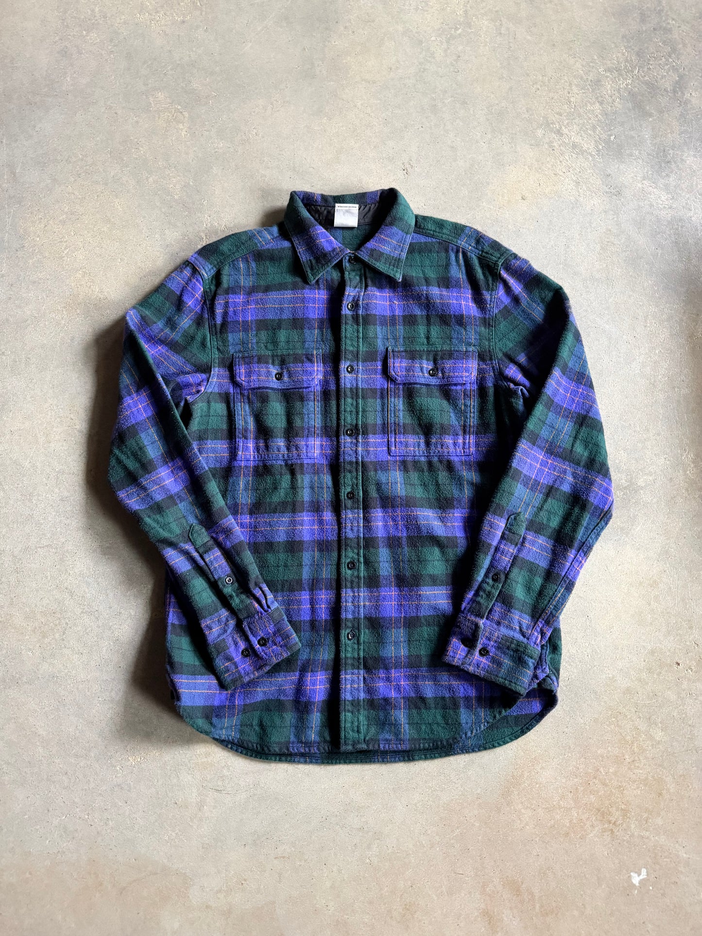 The North Face Green/Purple Flannel Button Up Shirt Sz M