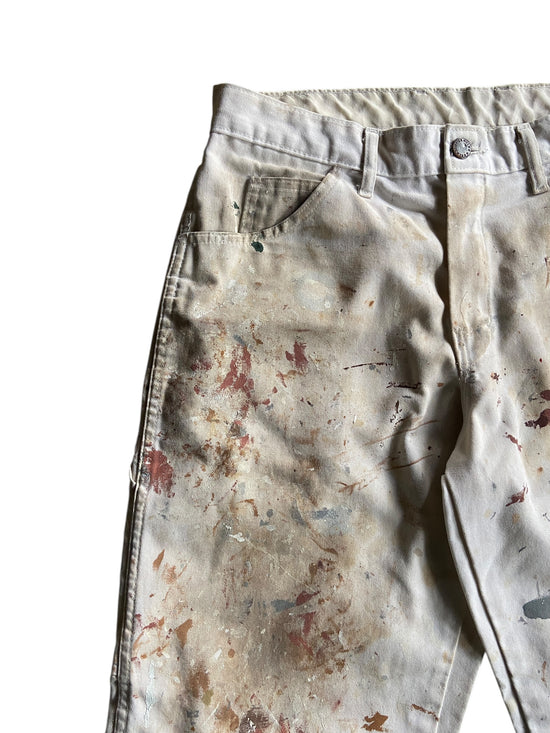 VTG Dickies Clay/Gray Paint Splash Pants Sz 34x31