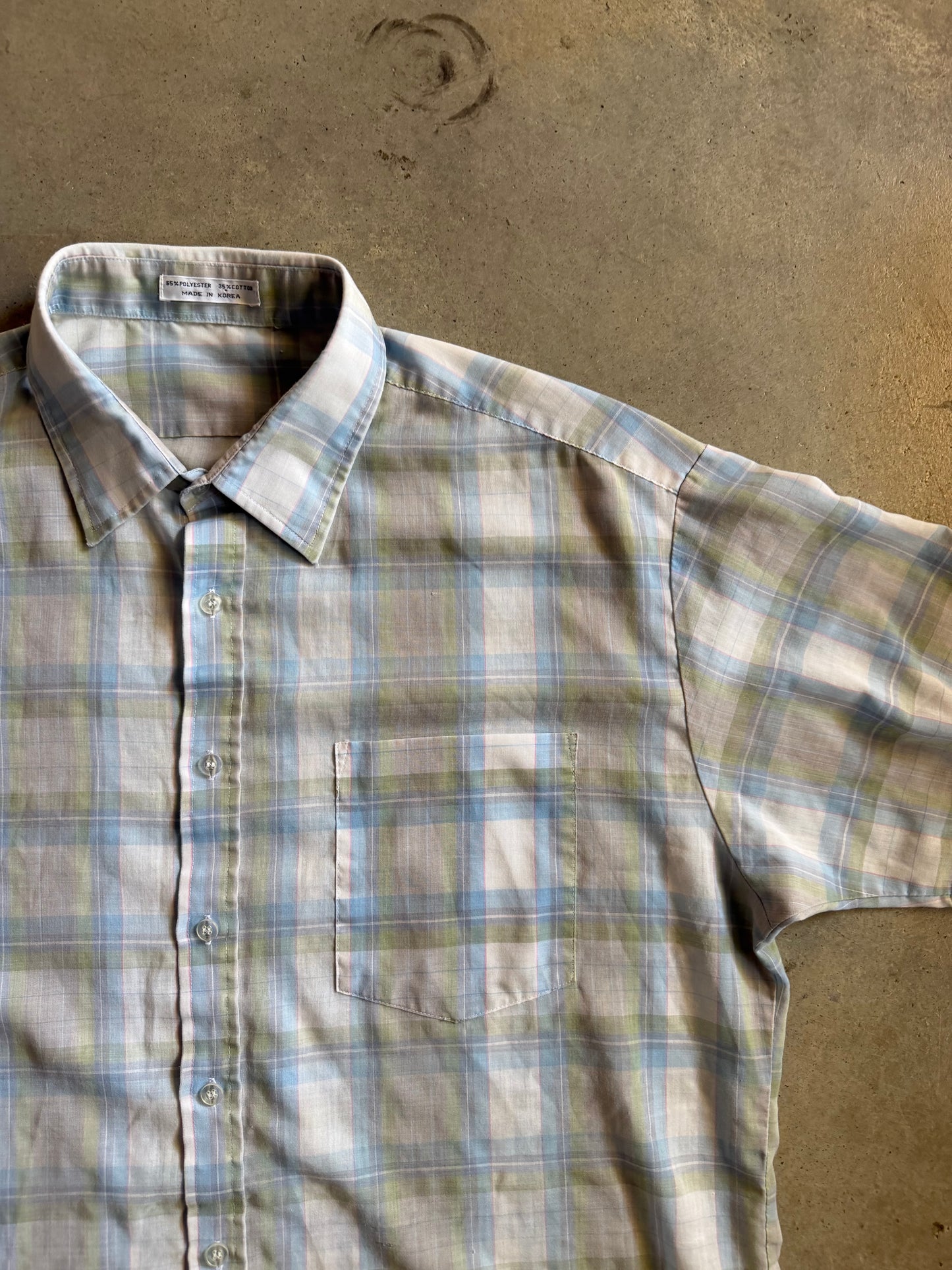 VTG Button Up White/Blue Shirt Sz L/XL