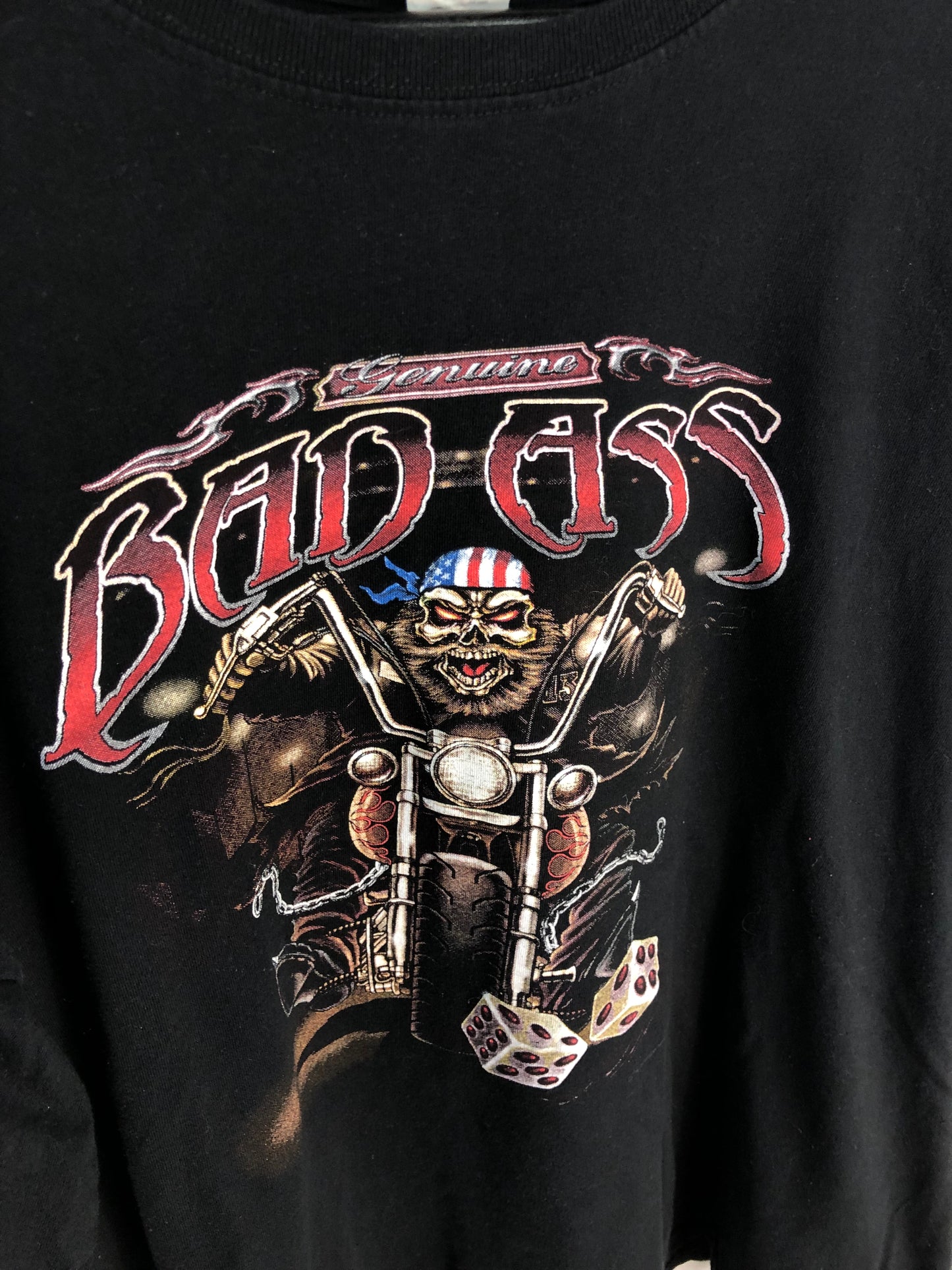 Load image into Gallery viewer, Bad Ass Skull Motorcycle Graphic Tee Sz XXL

