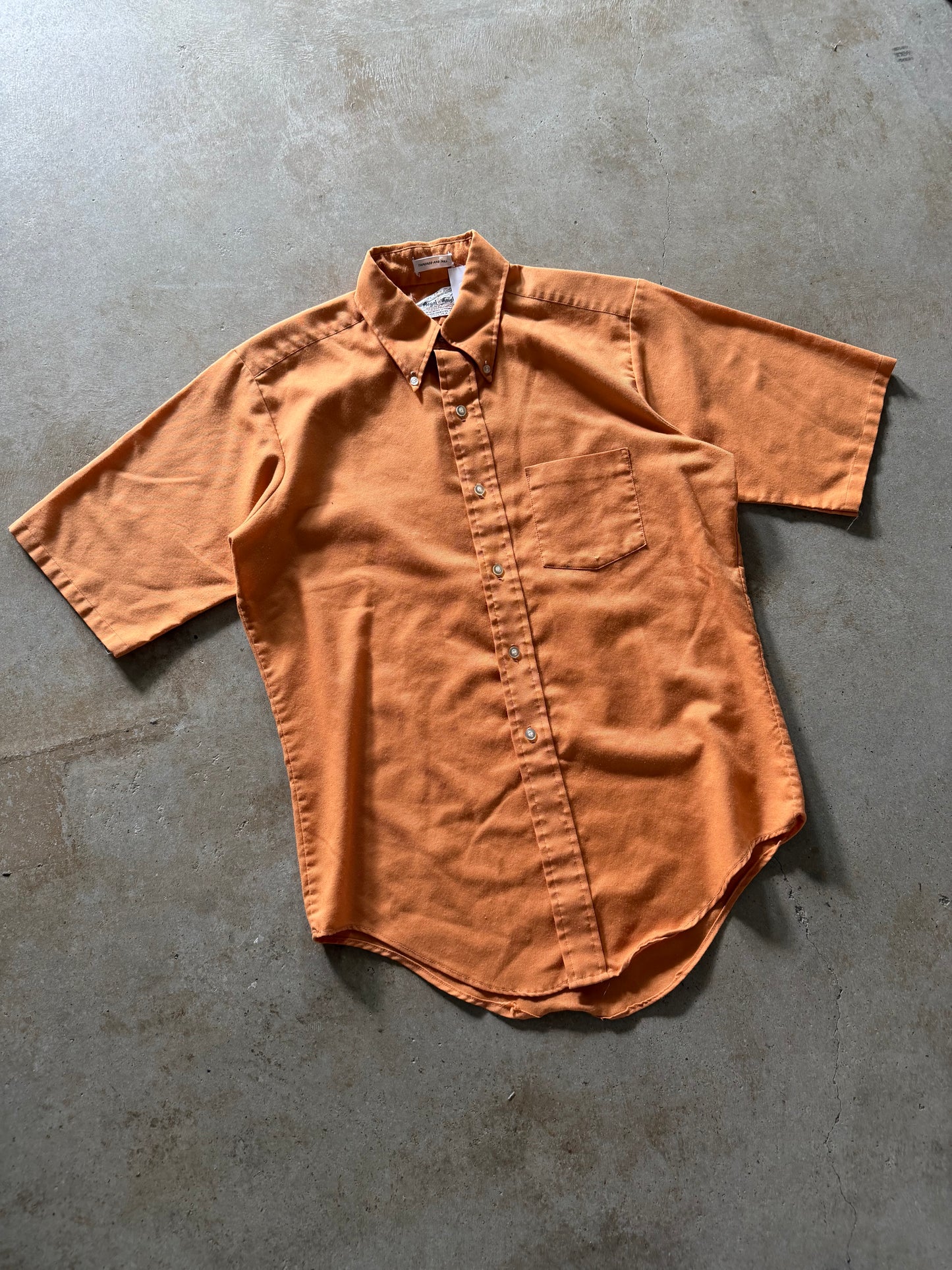 VTG Royal Knight Orange Button Up Shirt Sz M