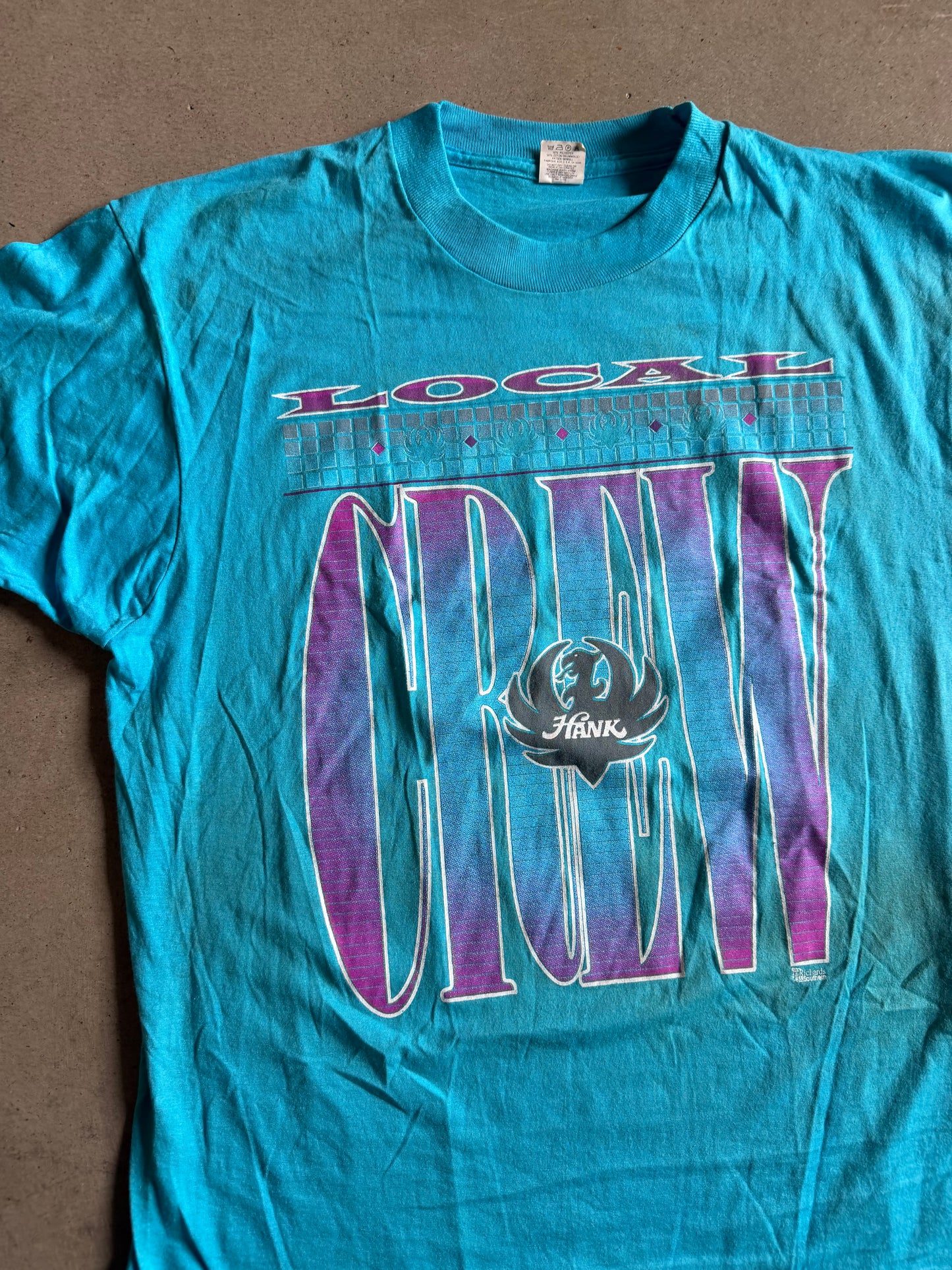 VTG 80s Hank Williams Jr. Local Crew Tee Sz L