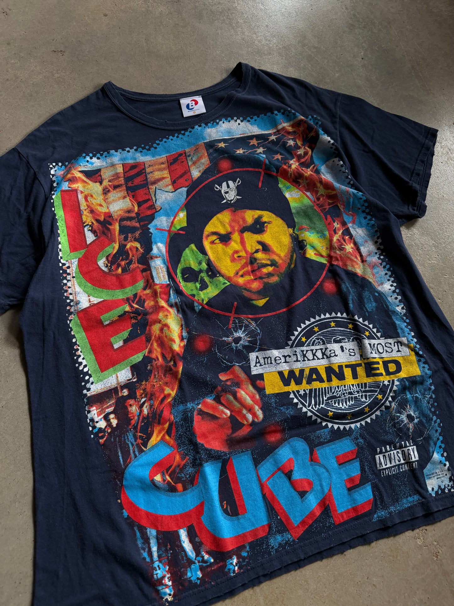 Backstock Co. Navy Ice Cube AmeriKKKa's Most Wanted Orig. Fan art shirt